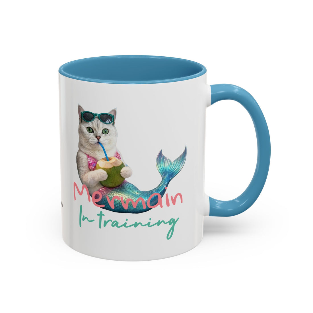 Mermaid Cat Summer Mug | Personalized Cat Coffee Cup With Custom Text