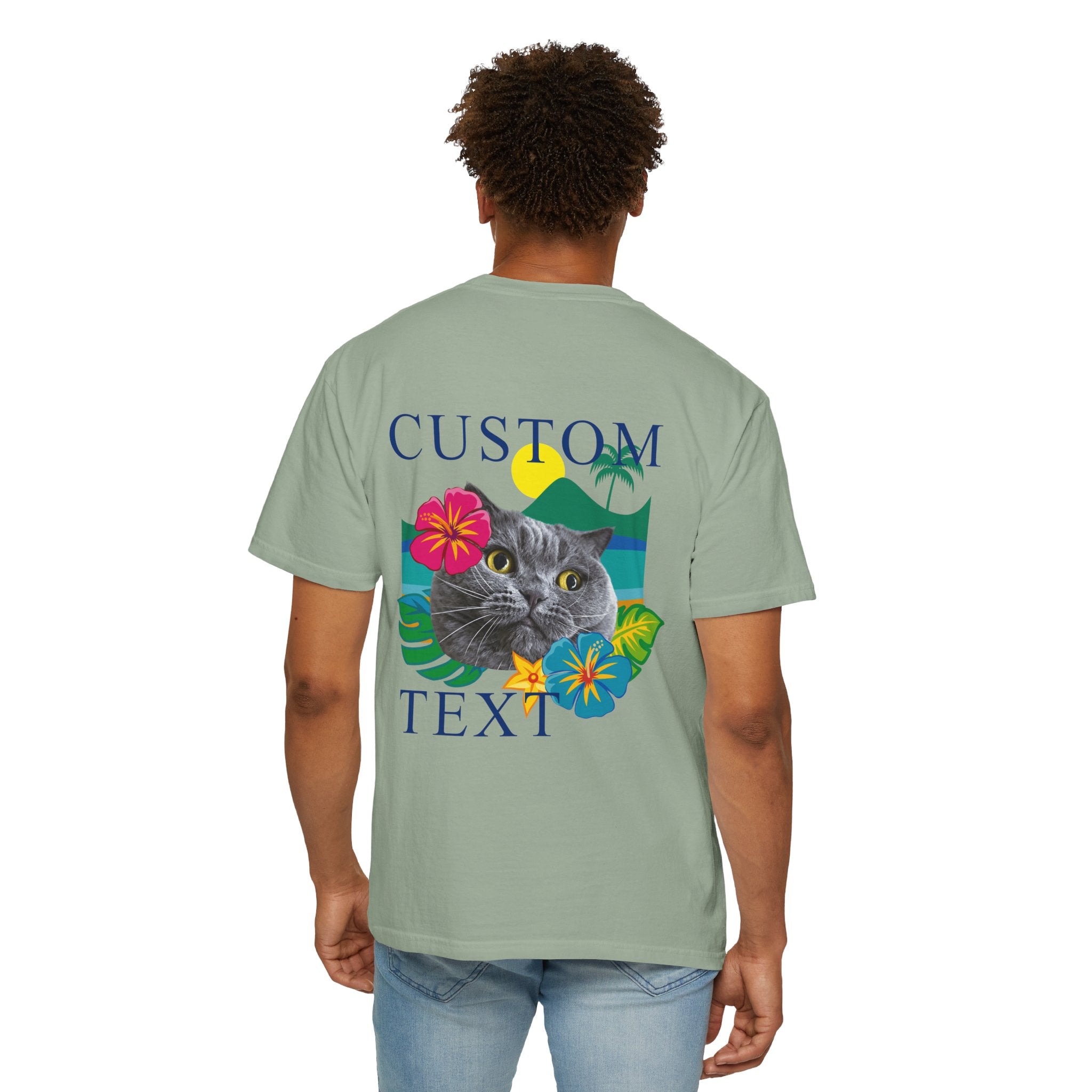 Custom Pet Summer T-Shirt -Tropical Vacation Style Pet Lover Gift