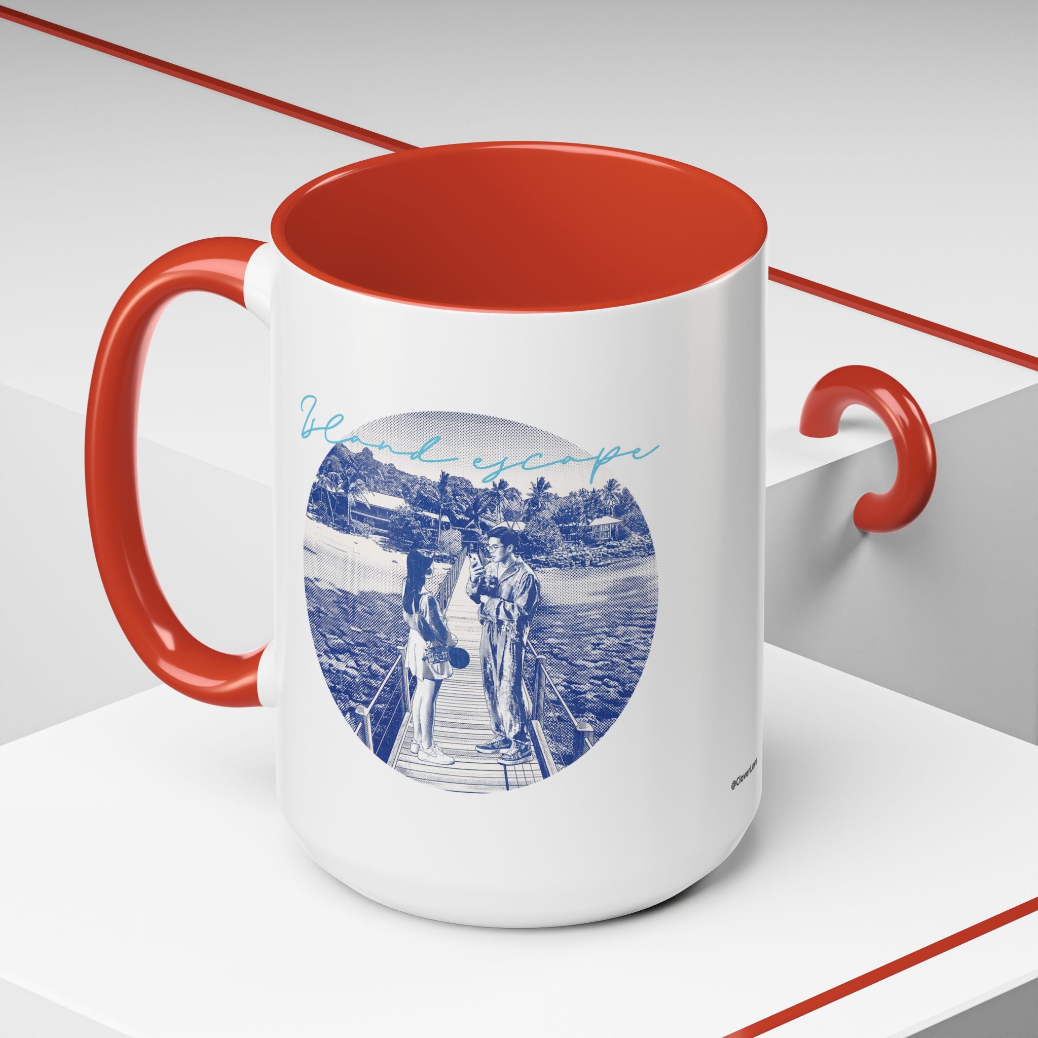 Island Escape Travel Mug - Tropical Beach Coffee Cup for Travelers