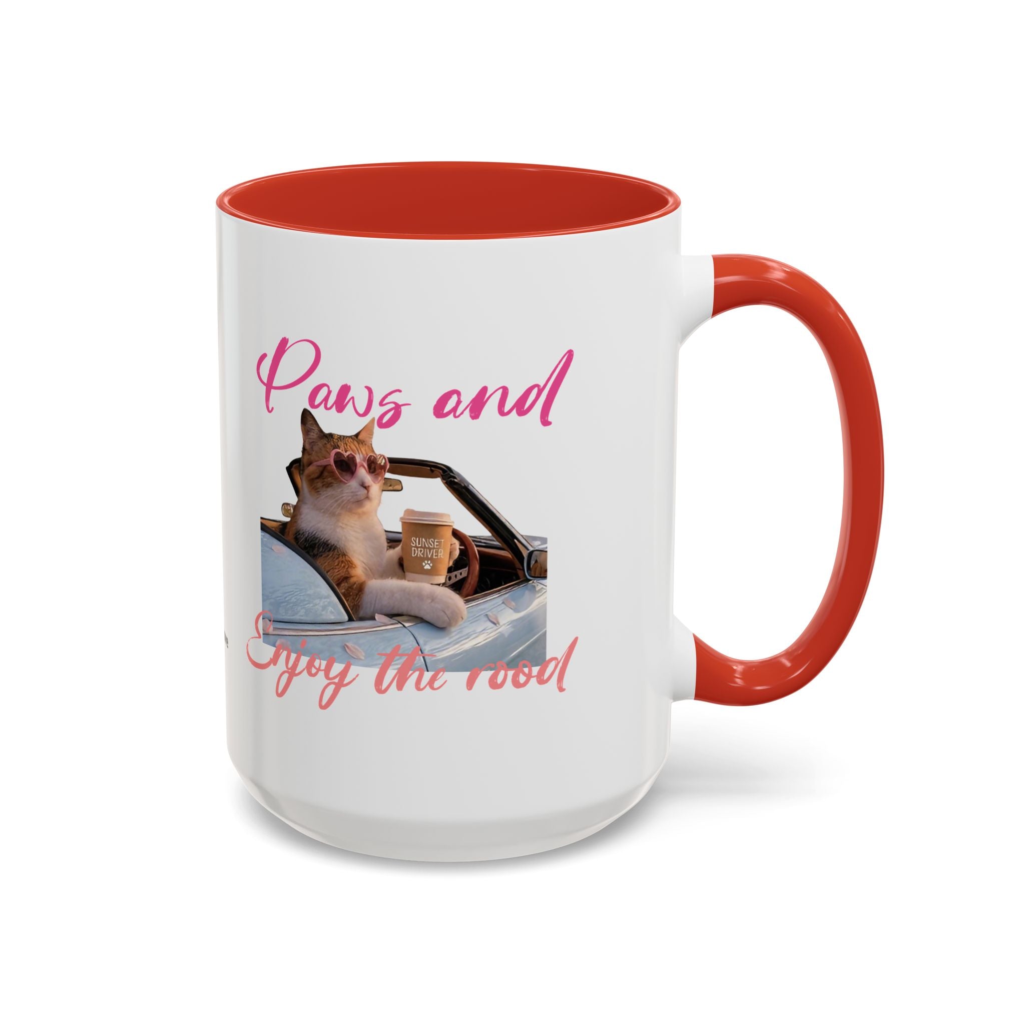 Road Trip Cat Mug | Personalized Summer Cat Coffee Cup With Custom Text