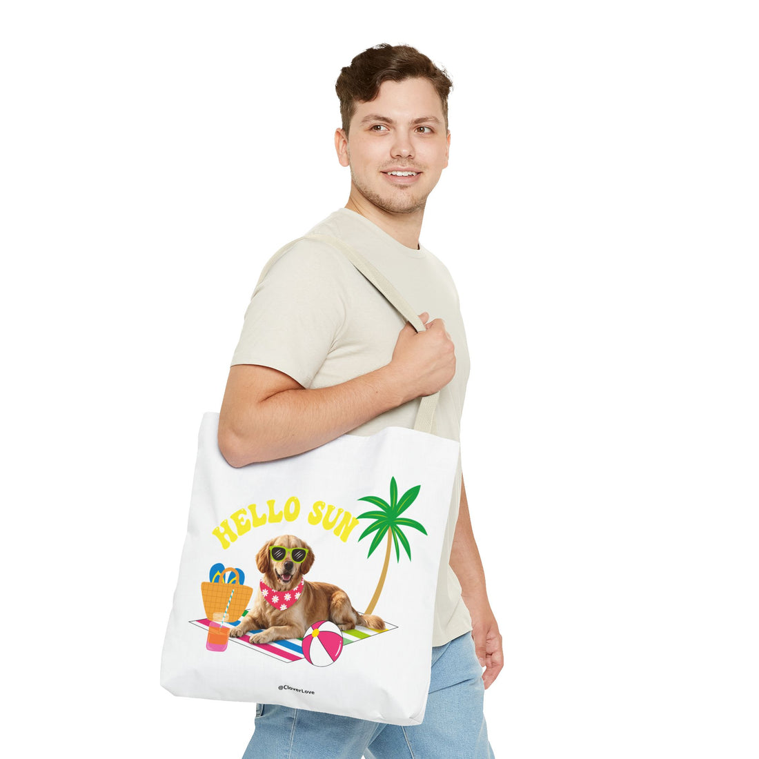 Funny Dog Tote Bag | Personalized Pet Photo Summer Canvas Bag