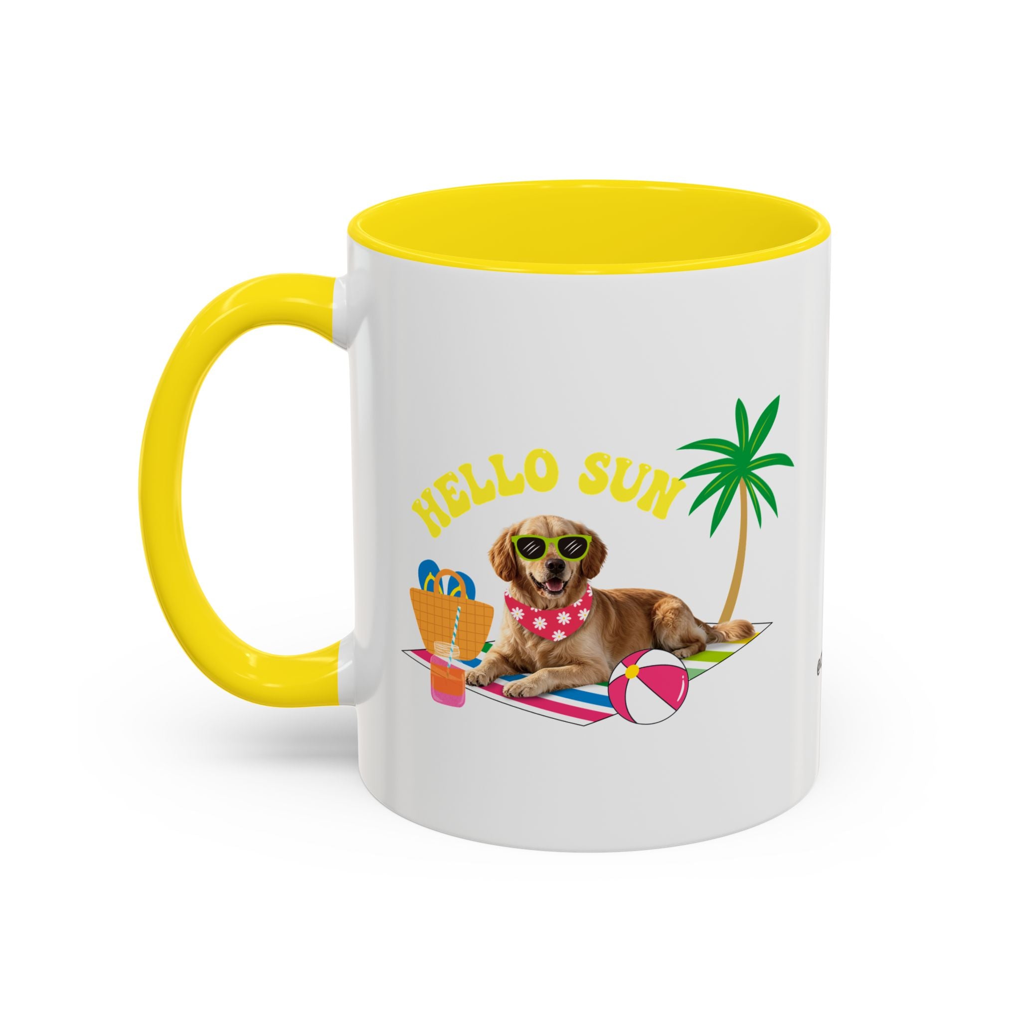 Cute Summer Dog Mug | Personalized Dog Photo Coffee Cup With Custom Text