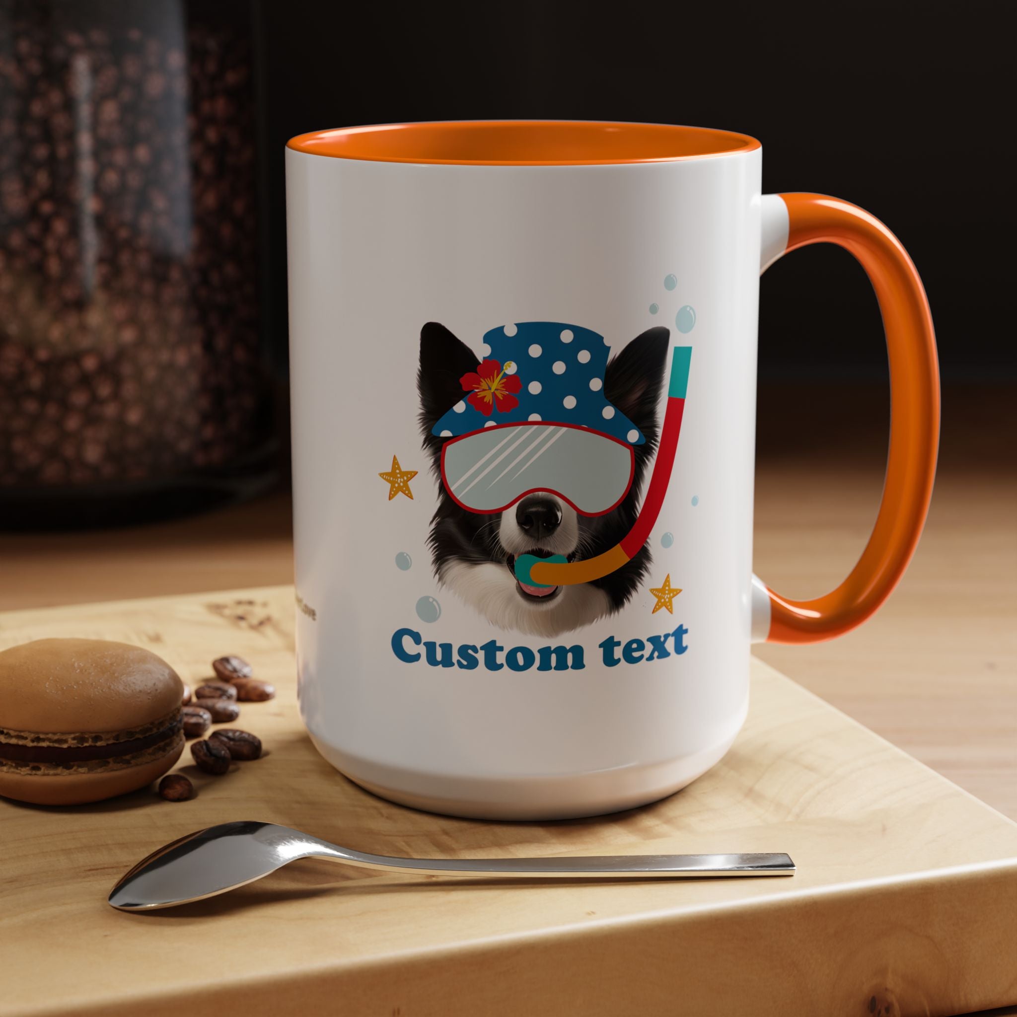 Summer Diving Dog Mug | Personalized Dog Photo Coffee Cup With Custom Text