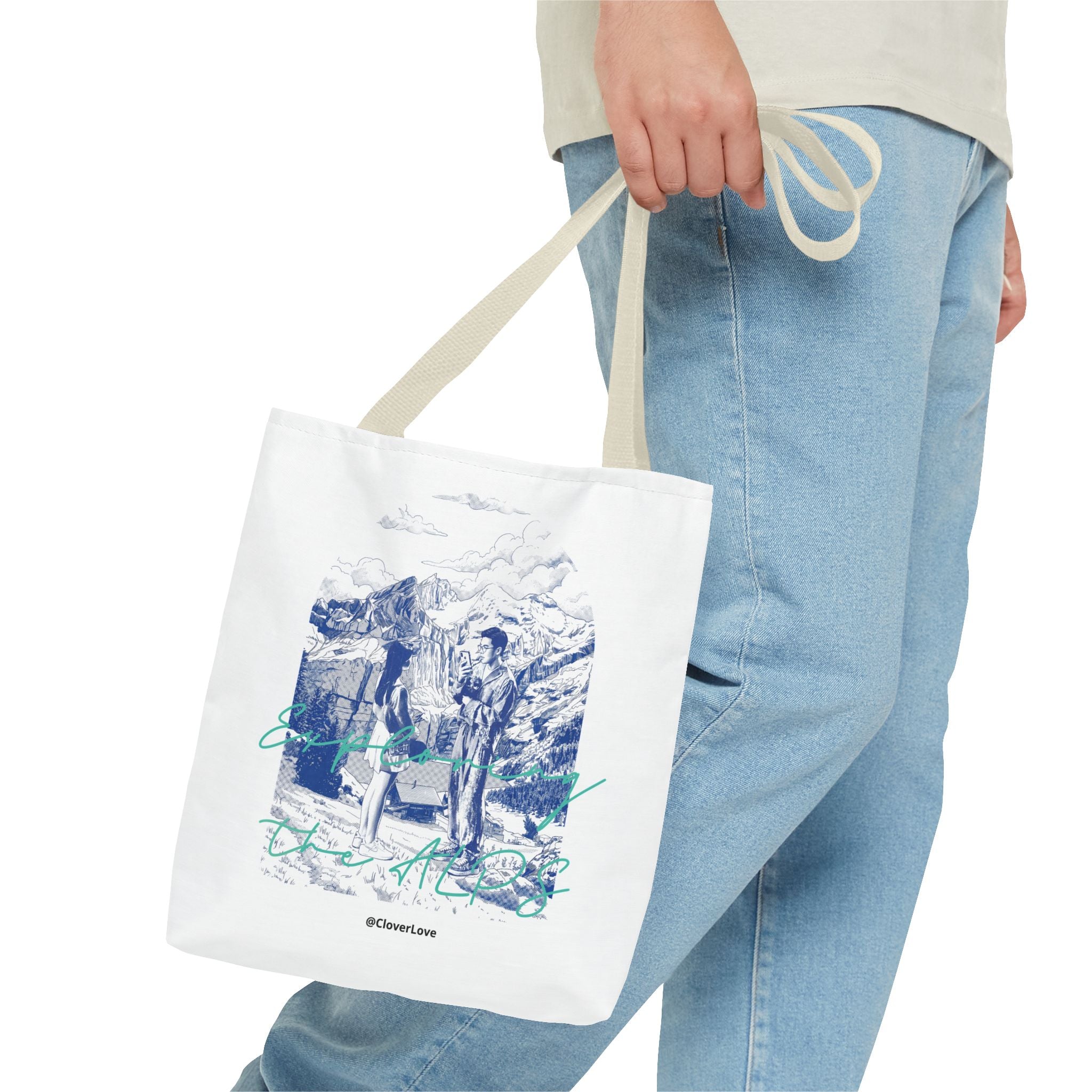 Travel Adventure Tote Bag | Vintage Mountain Explorer Canvas Bag