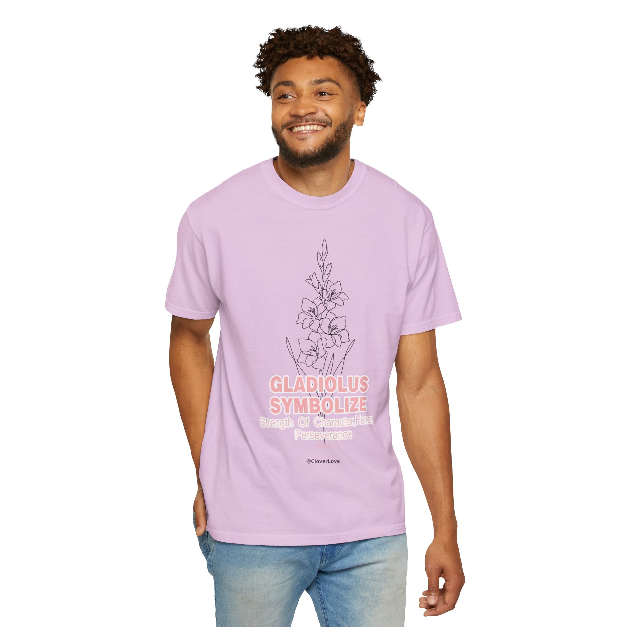 Gladiolus Flower T-Shirt - Inspirational Botanical Graphic Shirt for Flower Lovers