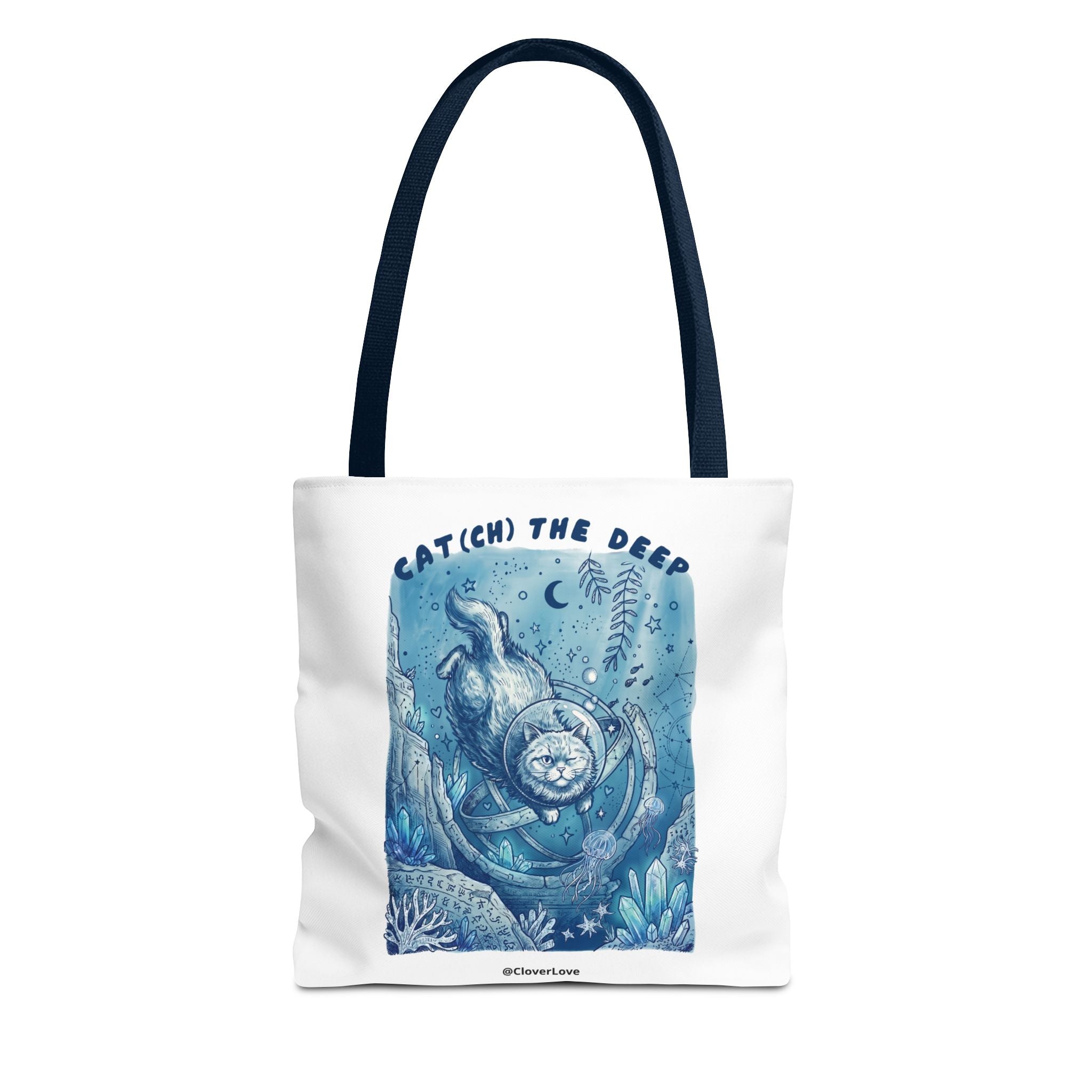 Cat Deep Sea Adventure Tote Bag | Vintage Ocean Explorer Canvas Bag