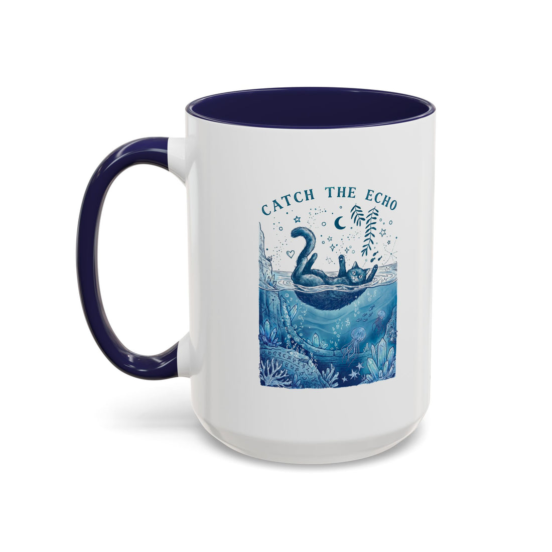 Cat's Ocean Echo Mug - Cute Underwater Cat Lover Coffee Cup