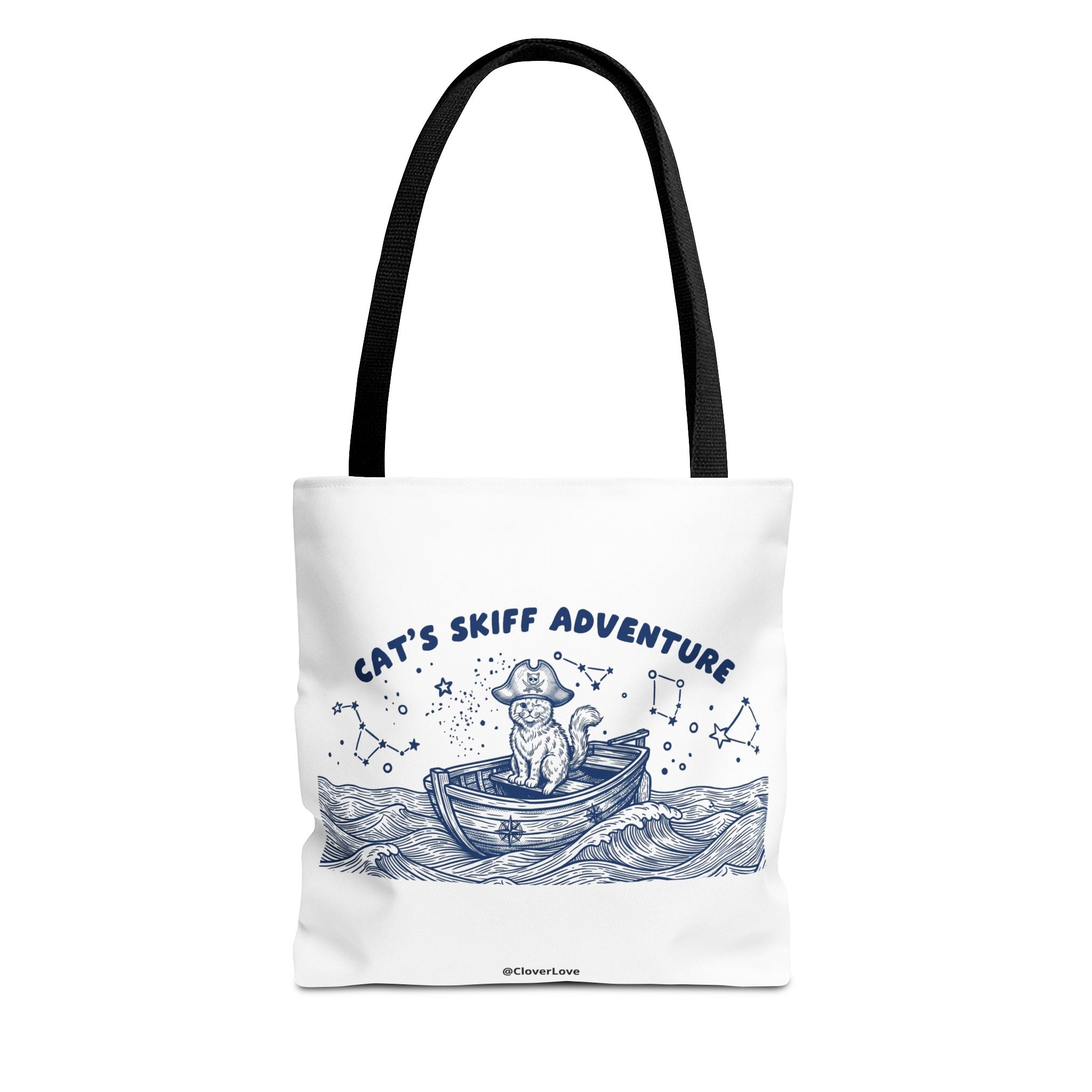Cat's Skiff Adventure Tote Bag | Vintage Nautical Ocean Canvas Bag