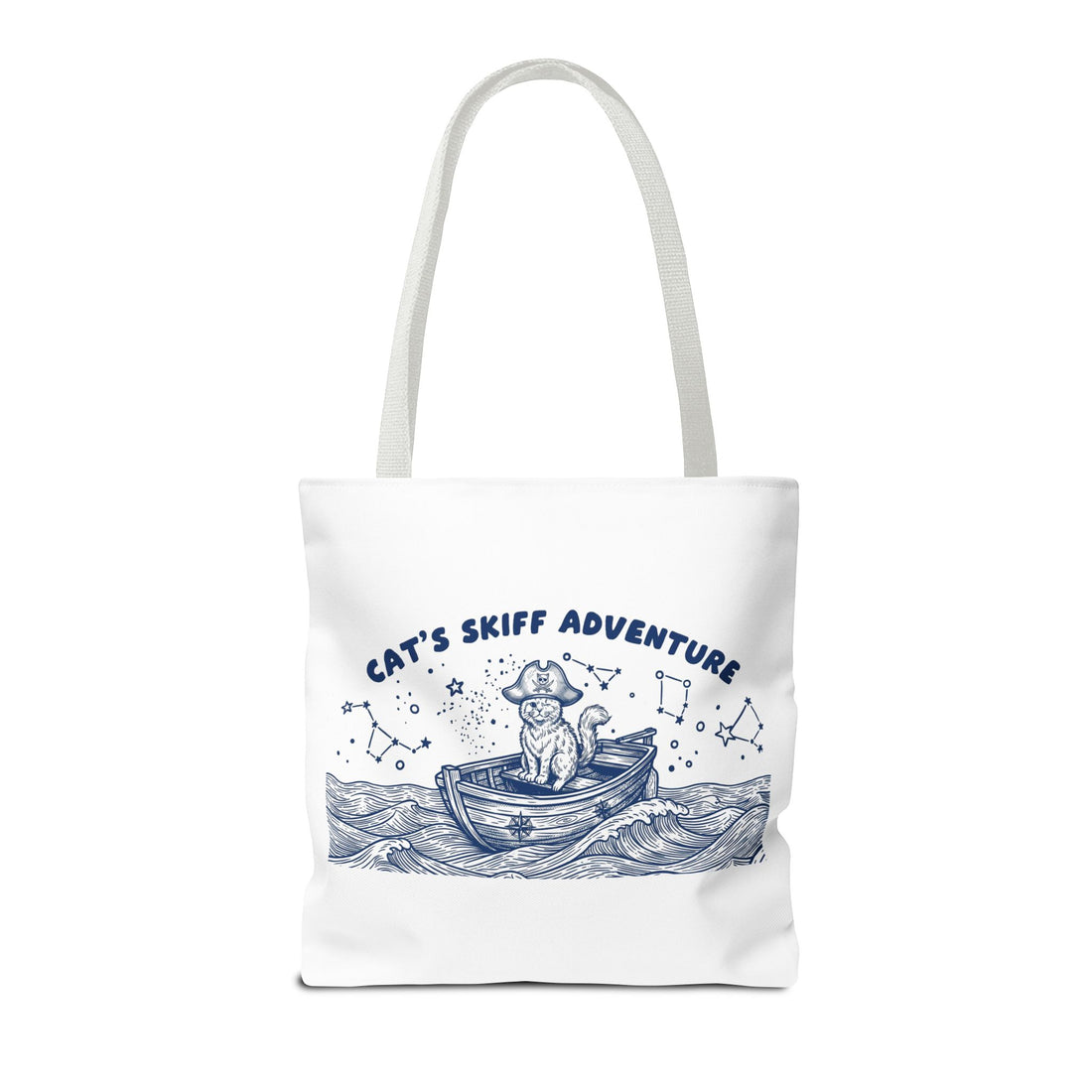 Cat's Skiff Adventure Tote Bag | Vintage Nautical Ocean Canvas Bag