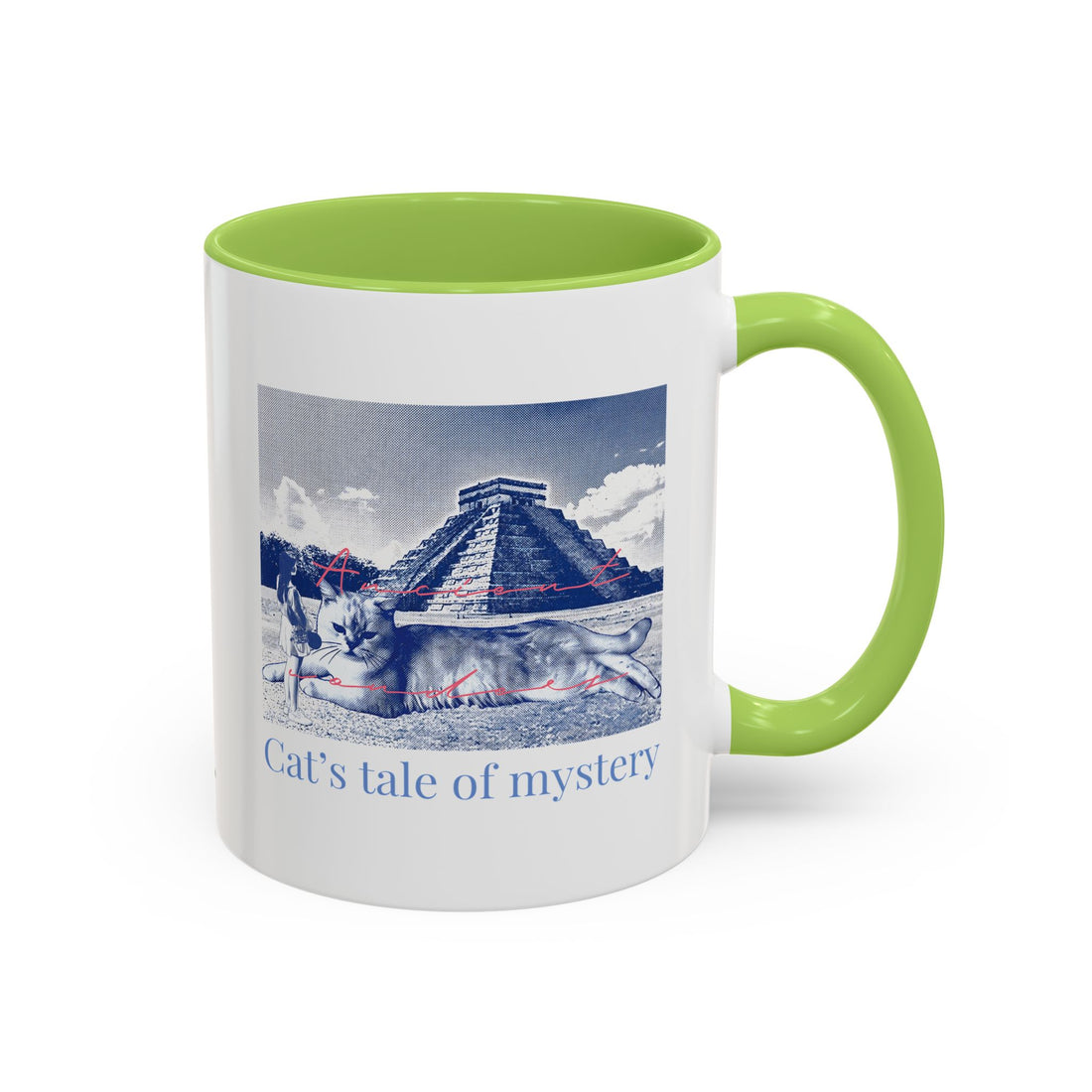 Chichen Itza Cat Travel Mug - Mexico Landmark Coffee Cup for Cat Lovers