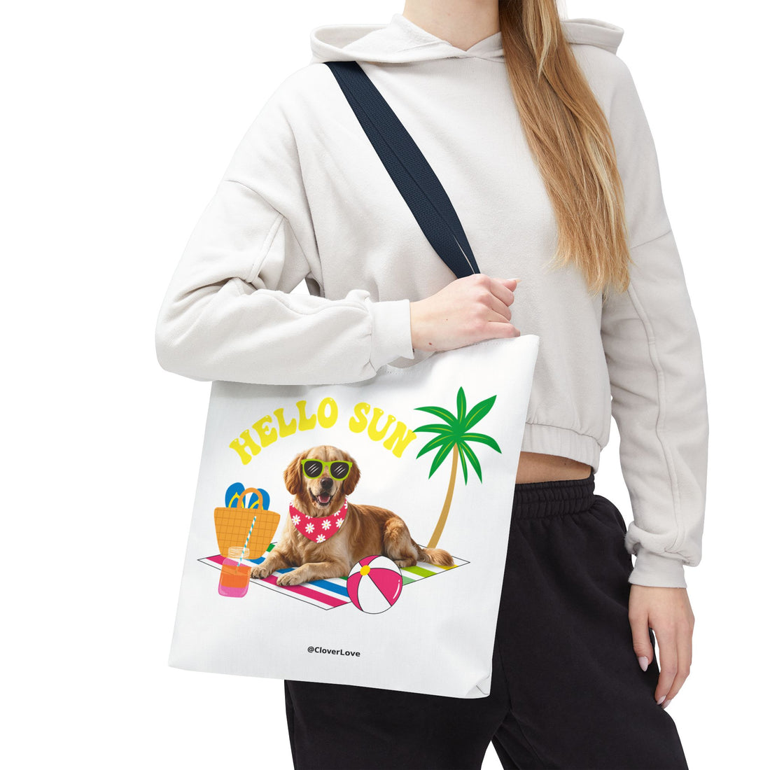 Funny Dog Tote Bag | Personalized Pet Photo Summer Canvas Bag