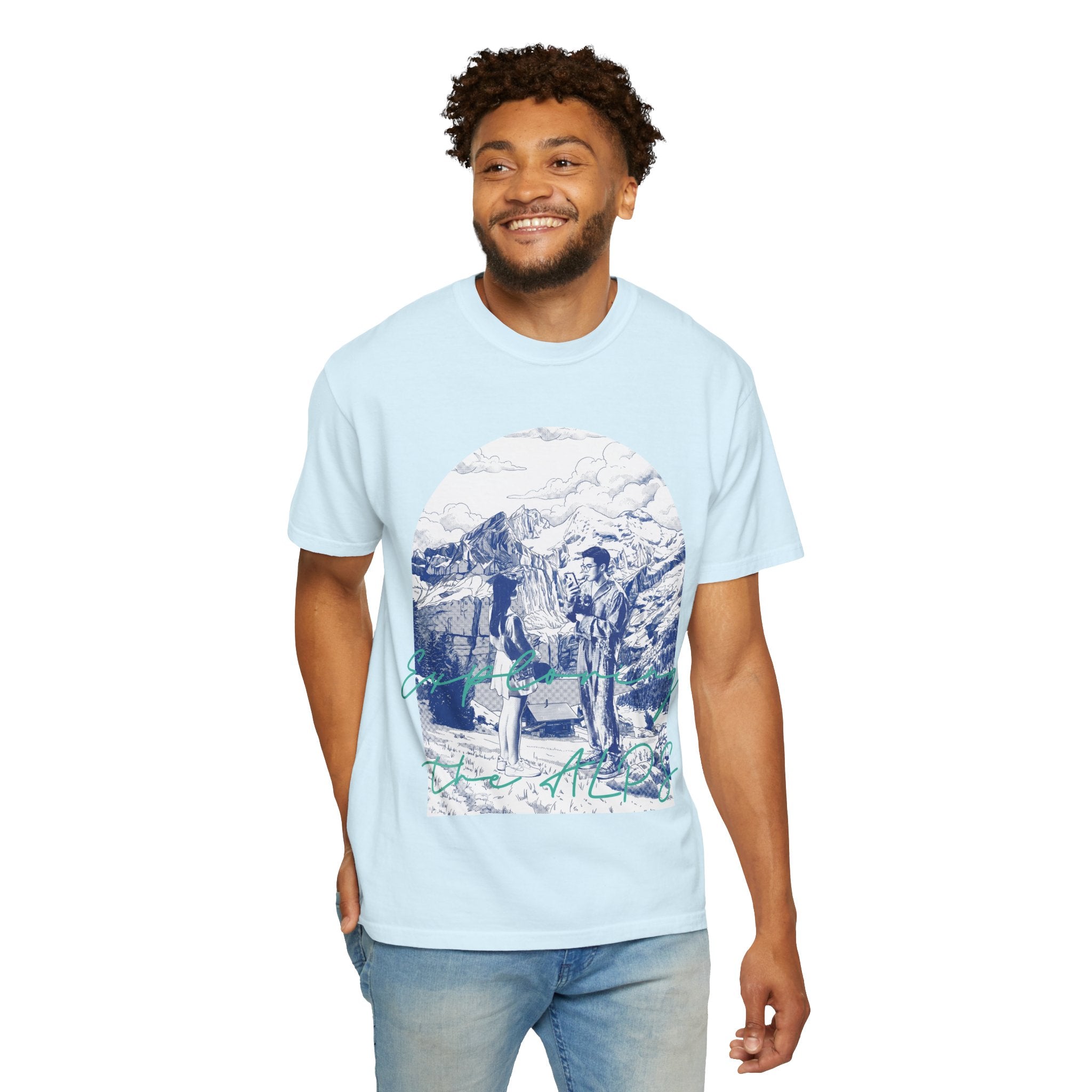 Custom Travel Landmark T-Shirt - Vintage Mountain Adventure Tee, Unique Travel Gift