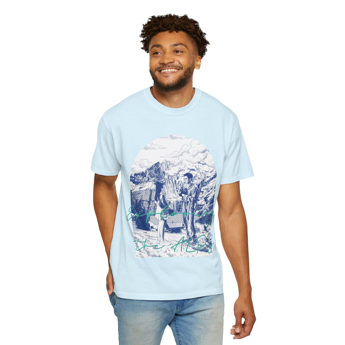 Custom Travel Landmark T-Shirt - Vintage Mountain Adventure Tee, Unique Travel Gift