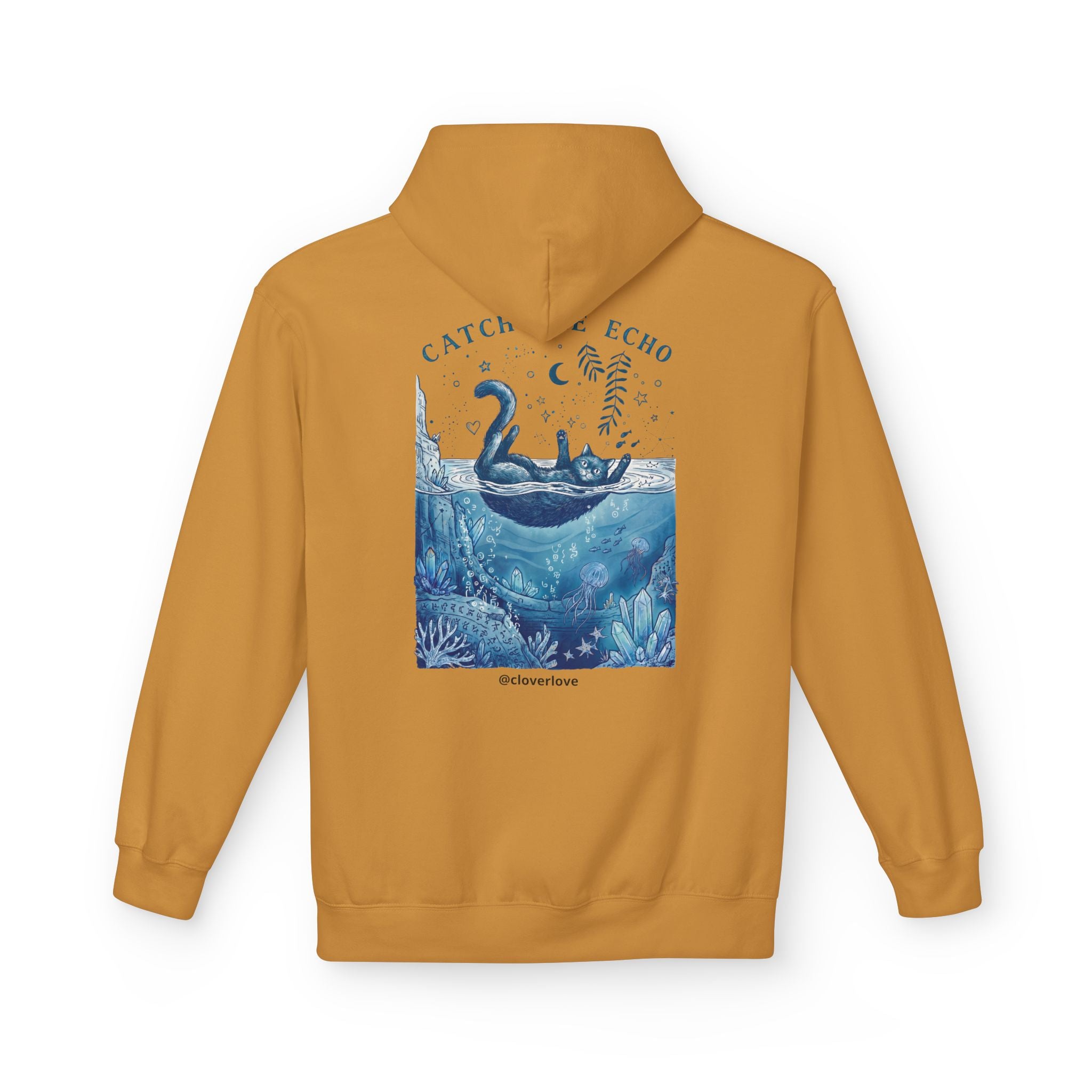 Katzen-Ozean-Abenteuer-Kapuzenpullover | Vintage Unterwasser-Grafik-Sweatshirt