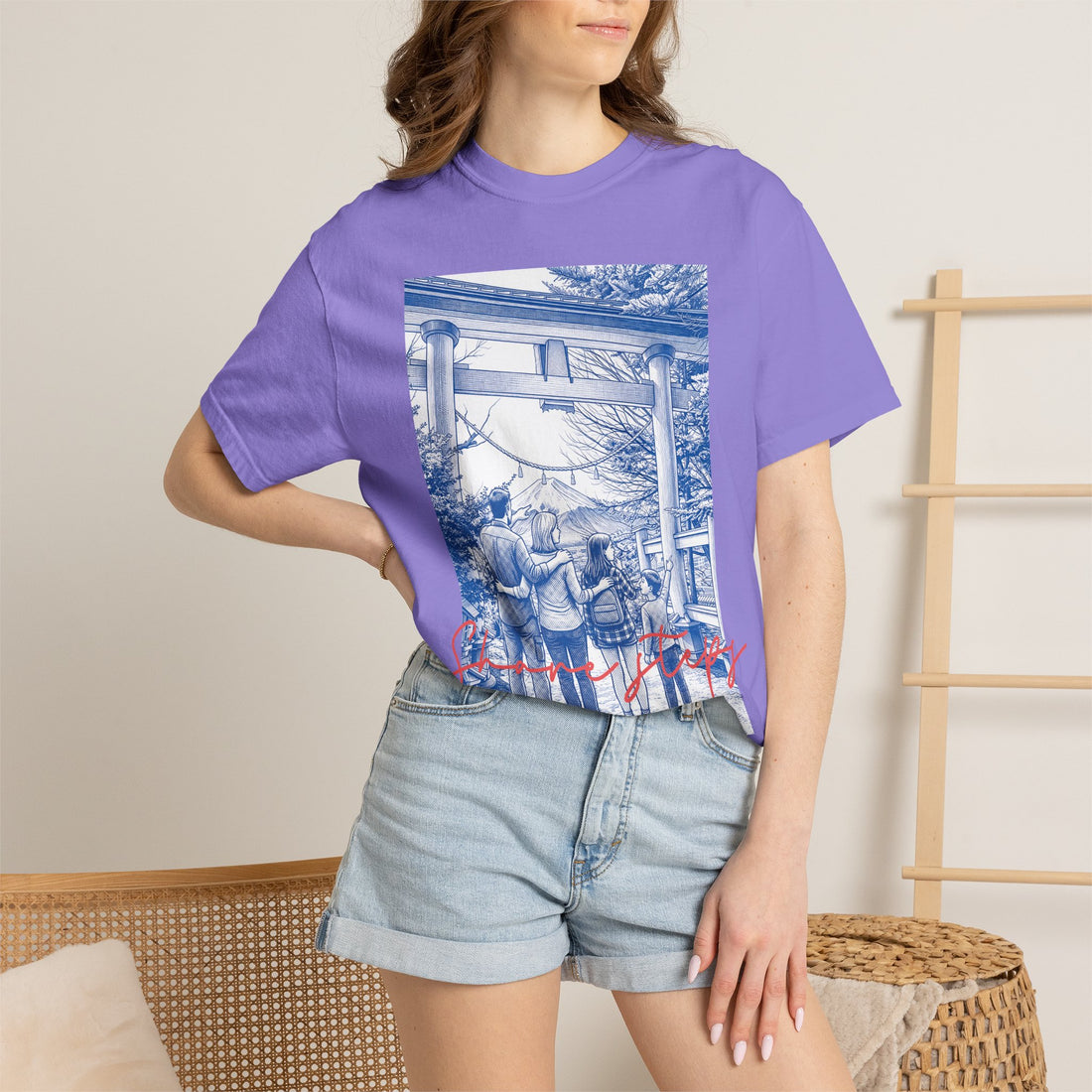 Custom Japan Landmark T-Shirt - Vintage Shrine Adventure Tee, Travel Lover Gift