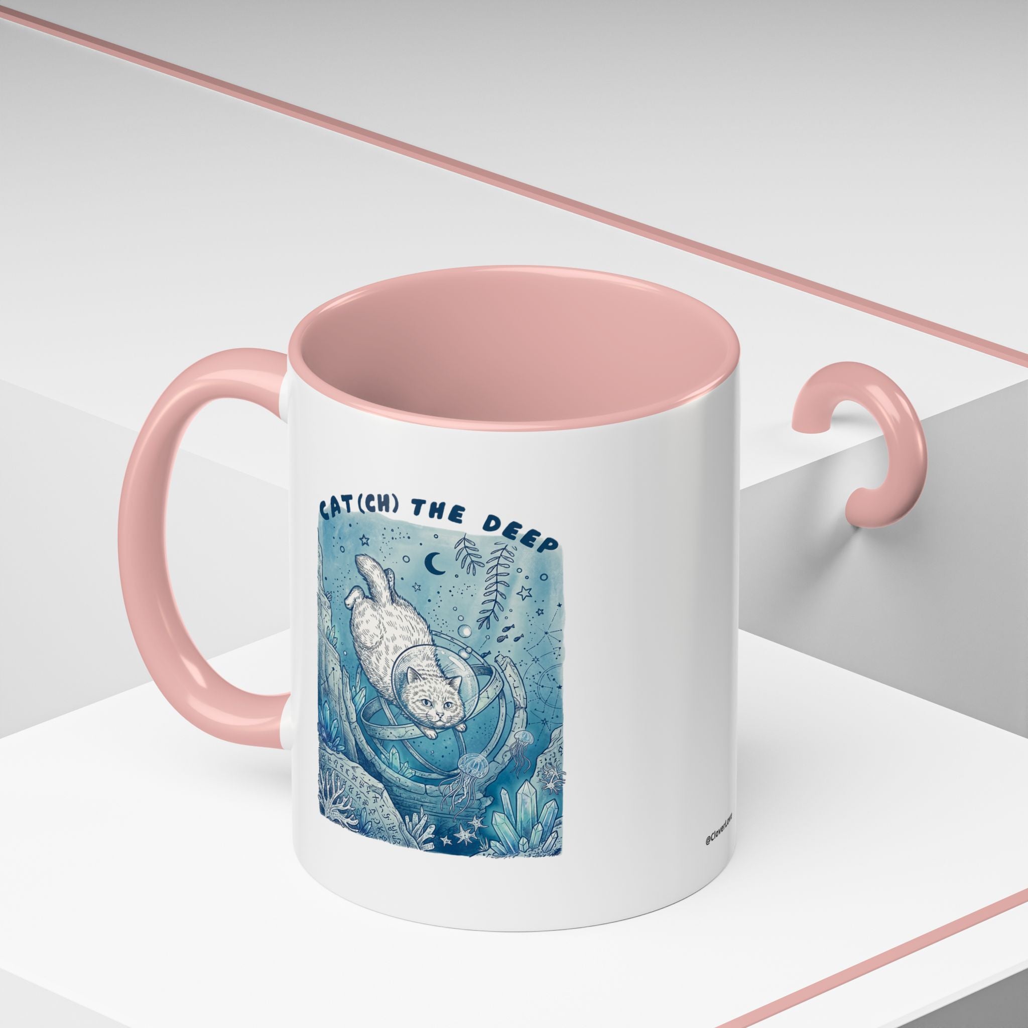 Cat's Deep Ocean Adventure Mug - Underwater Cat Lover Coffee Cup