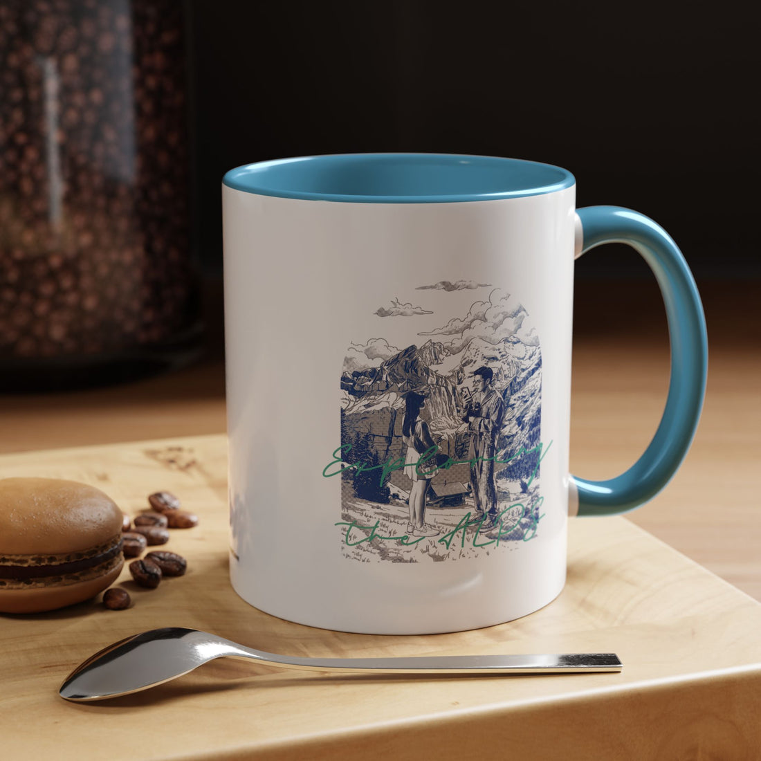 Explore The Alps Travel Mug - Mountain Adventure Coffee Cup