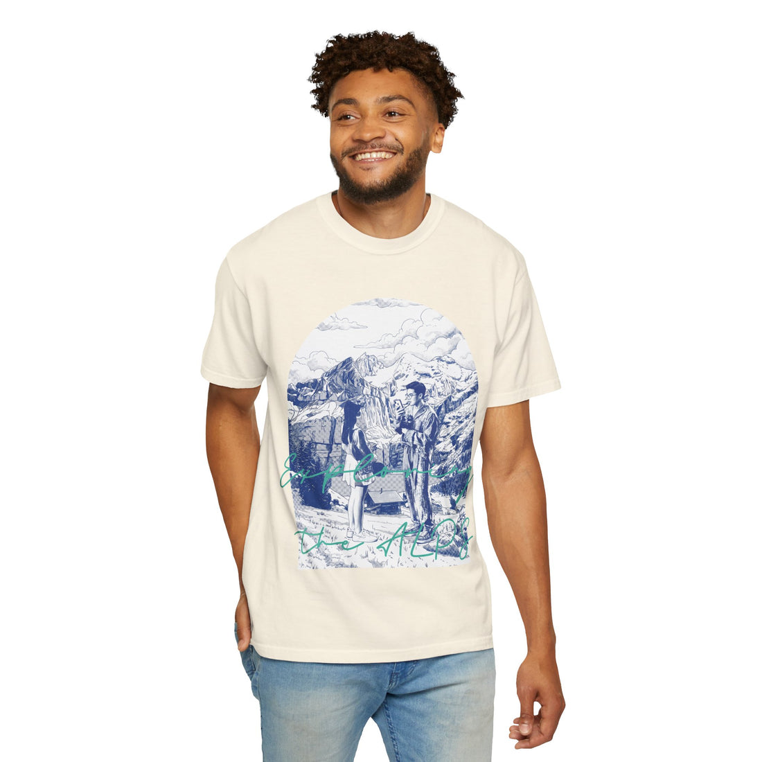 Custom Travel Landmark T-Shirt - Vintage Mountain Adventure Tee, Unique Travel Gift