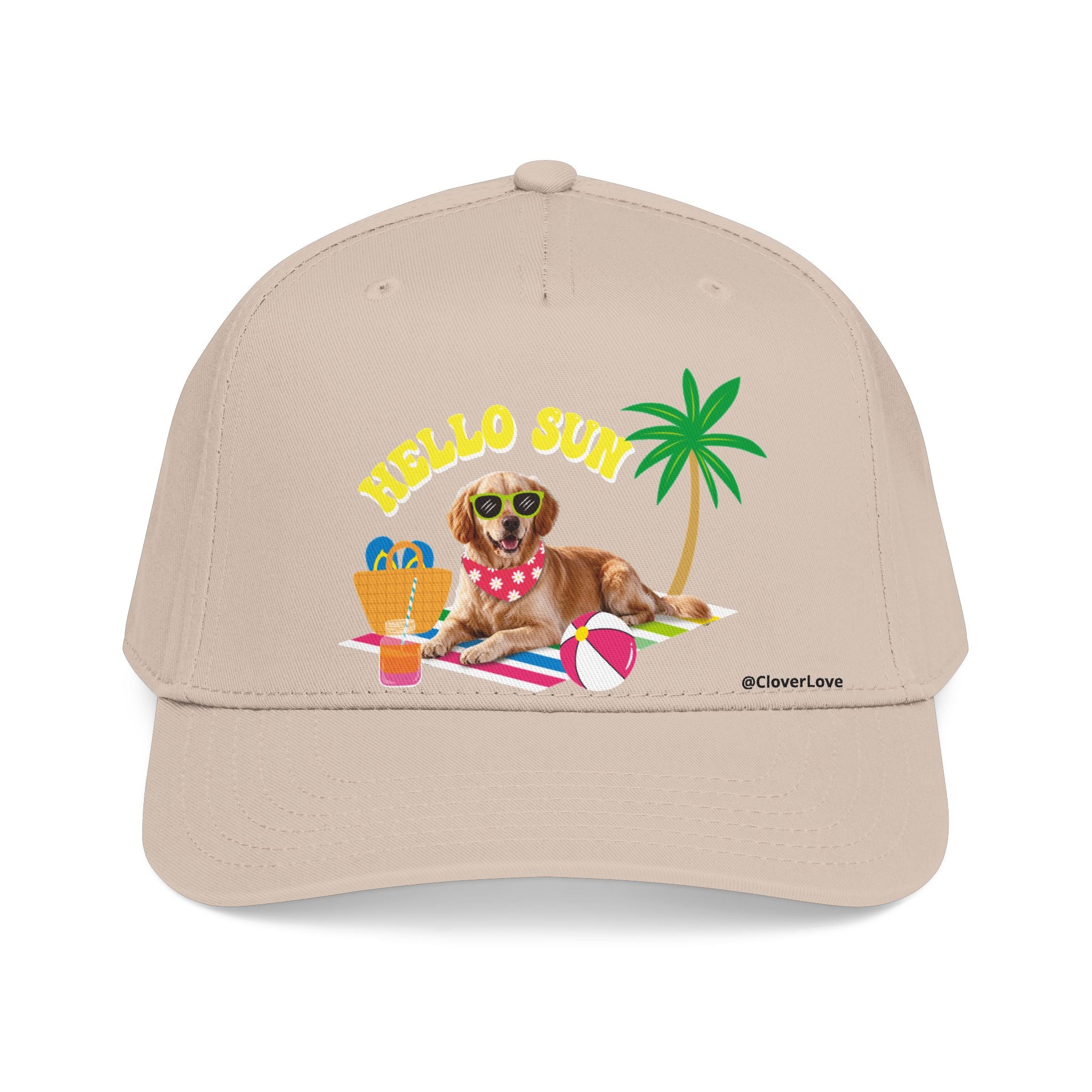 Custom Summer Dog Hat, Hello Sun Beach Puppy Baseball Cap, Personalized Pet Hat