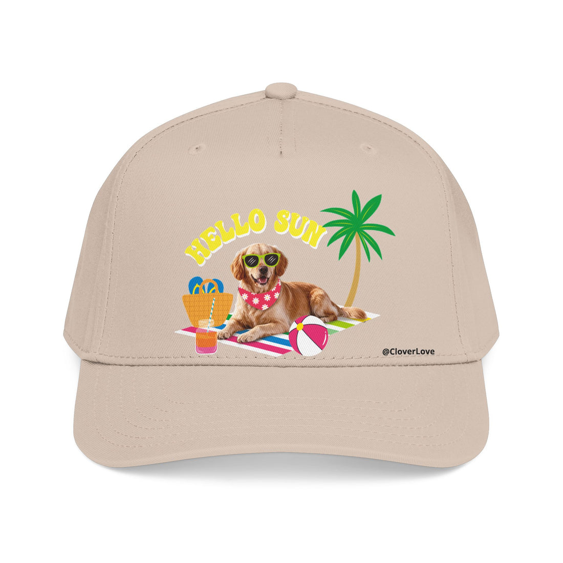 Custom Summer Dog Hat, Hello Sun Beach Puppy Baseball Cap, Personalized Pet Hat