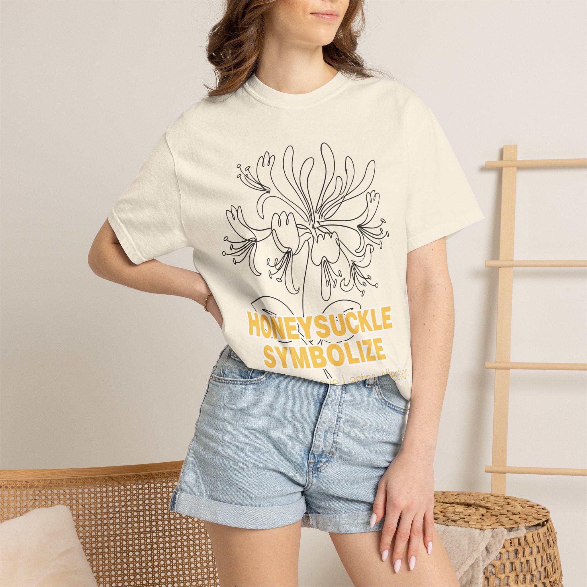 Honeysuckle Flower T-Shirt - Botanical Graphic Shirt for Flower Lovers