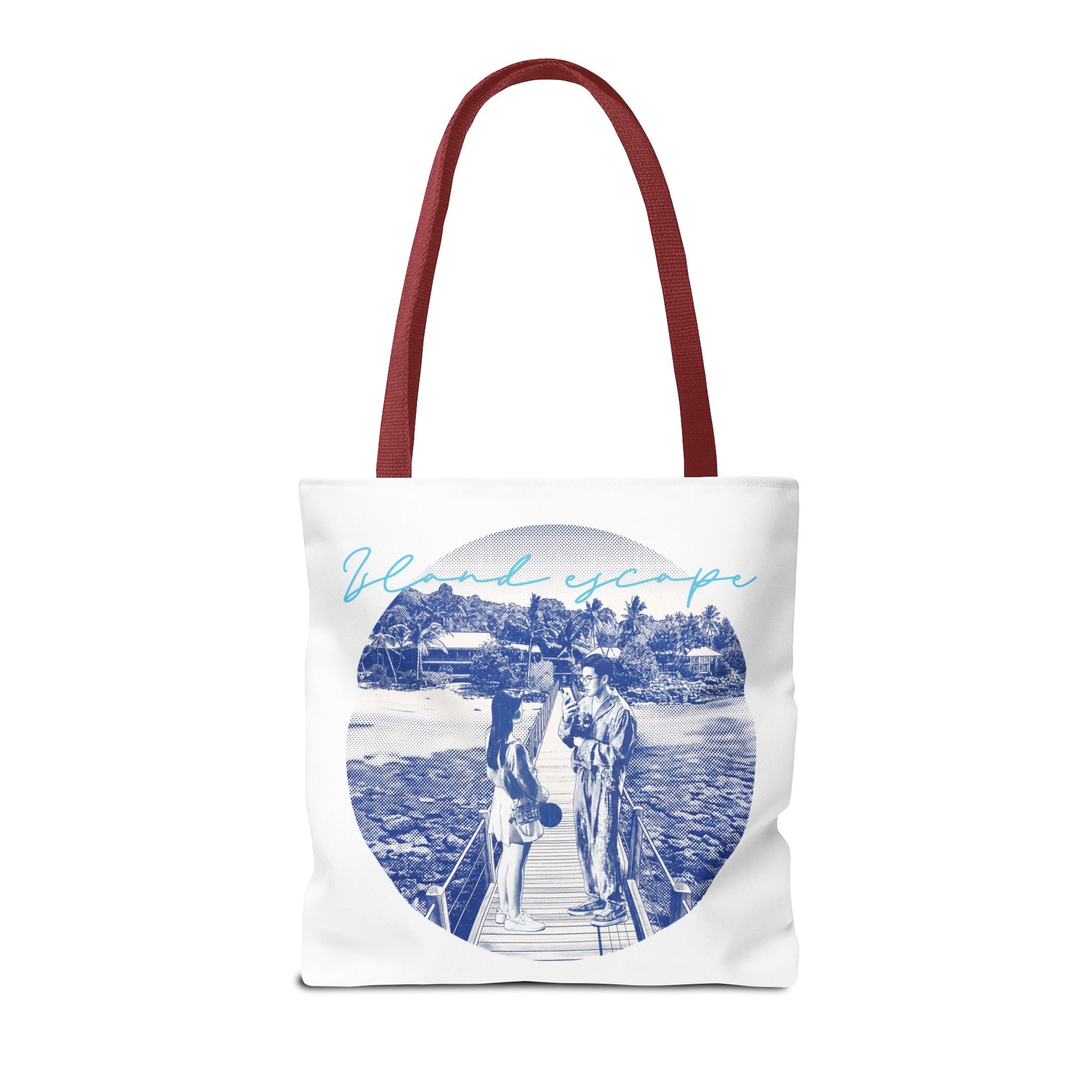 Island Escape Tote Bag | Vintage Beach Travel Canvas Bag