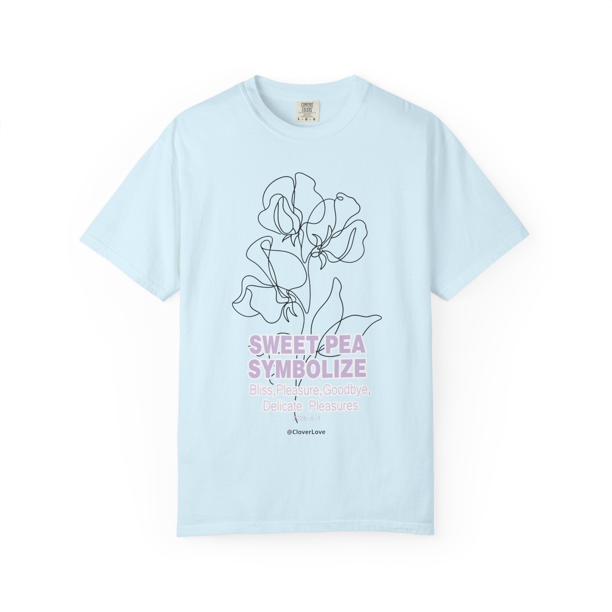 Sweet Pea Flower T-Shirt - Botanical Graphic Shirt for Flower Lovers