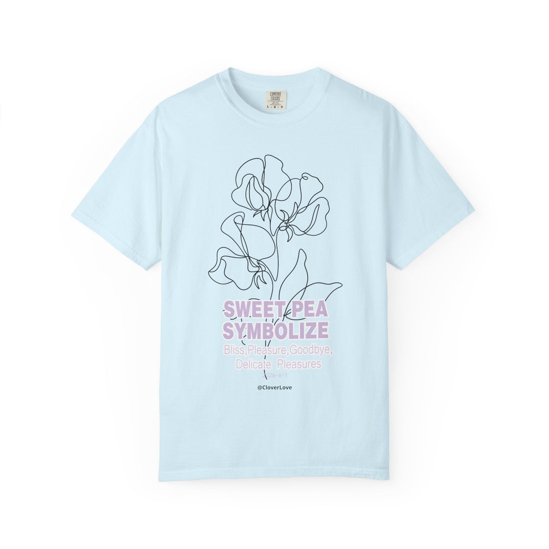 Sweet Pea Flower T-Shirt - Botanical Graphic Shirt for Flower Lovers