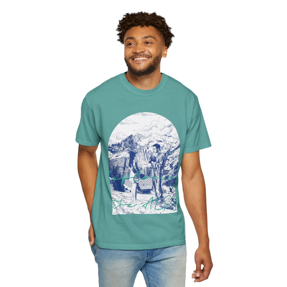 Custom Travel Landmark T-Shirt - Vintage Mountain Adventure Tee, Unique Travel Gift
