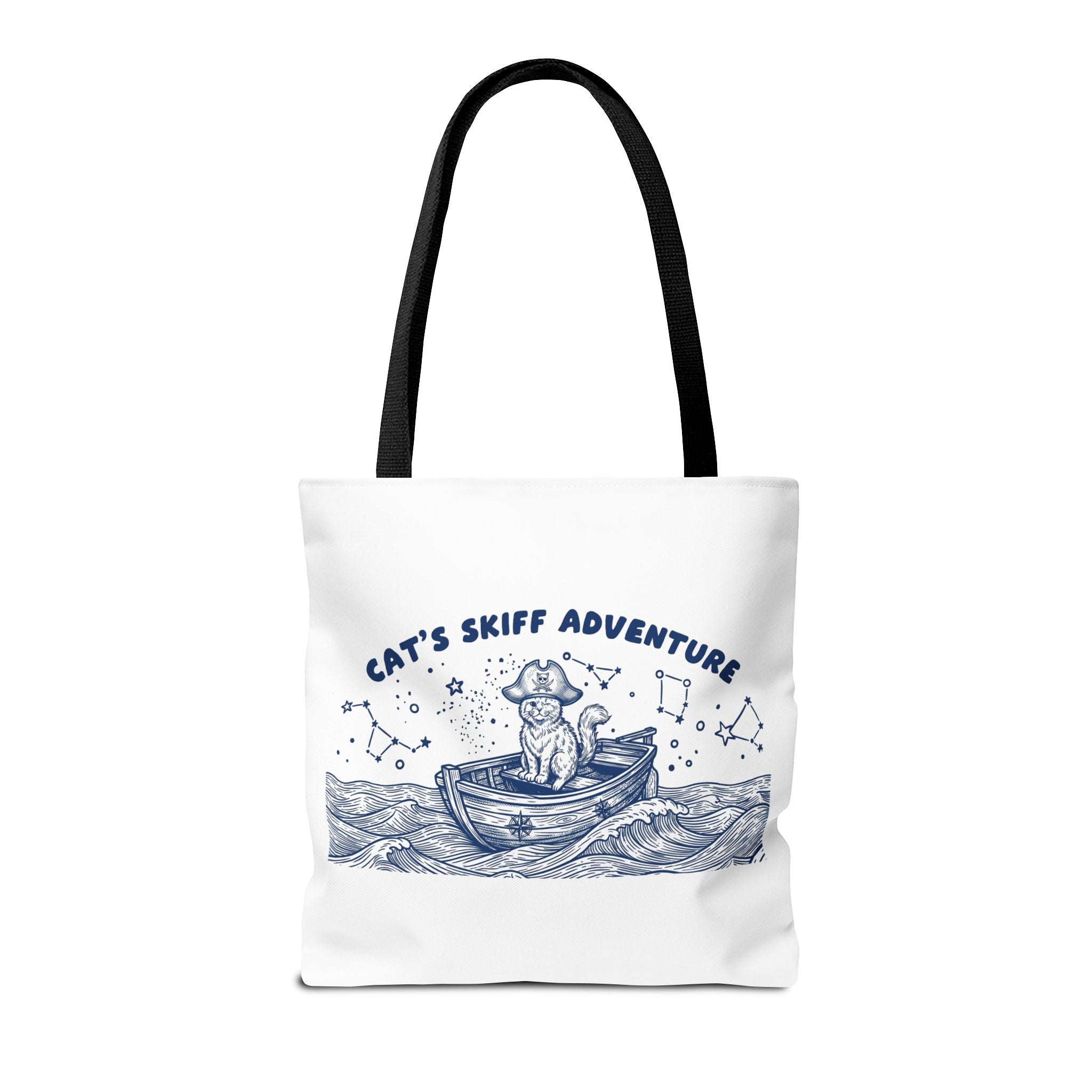 Cat's Skiff Adventure Tote Bag | Vintage Nautical Ocean Canvas Bag