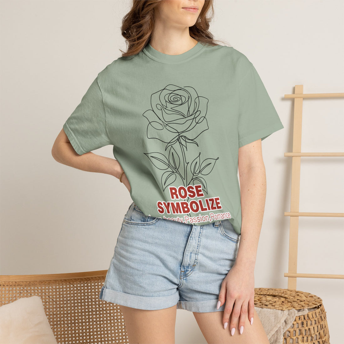 Rose Flower T-Shirt - Romantic Botanical Graphic Shirt for Flower Lovers