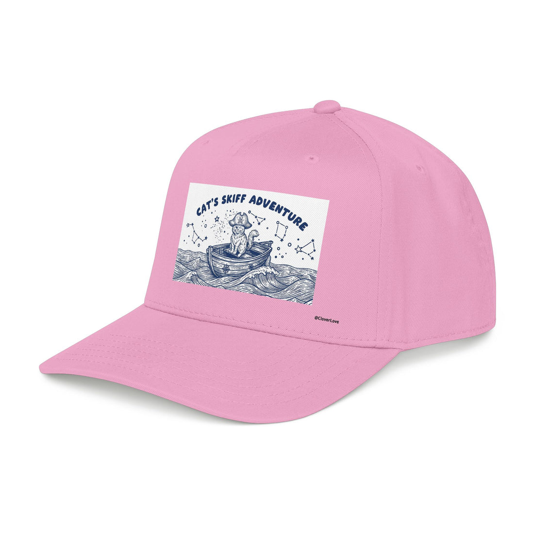 Cat Boat Hat - Ocean Adventure Baseball Cap, Nautical Cat Lover Gift, Coastal Travel Hat