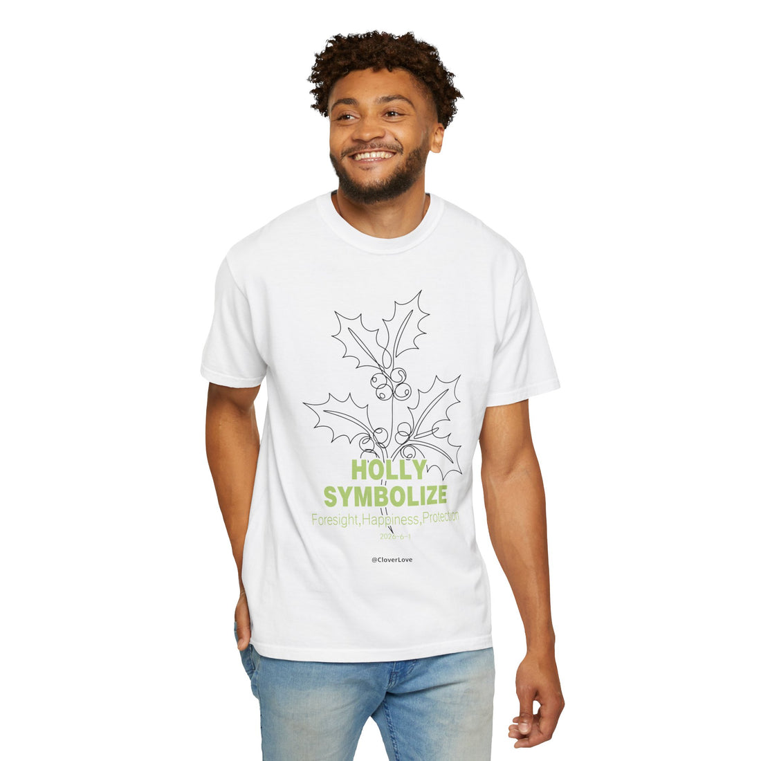 Holly Botanical T-Shirt - Winter Floral Graphic Shirt for Nature Lovers