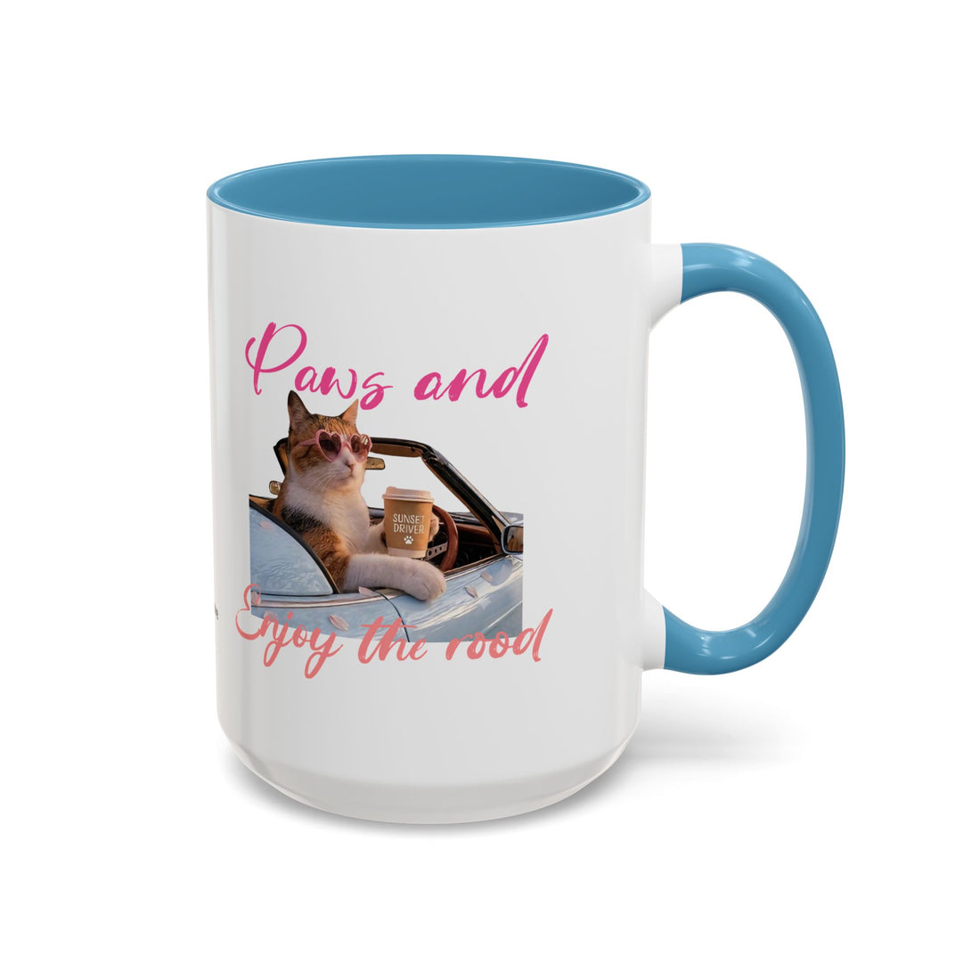 Road Trip Cat Mug | Personalized Summer Cat Coffee Cup With Custom Text