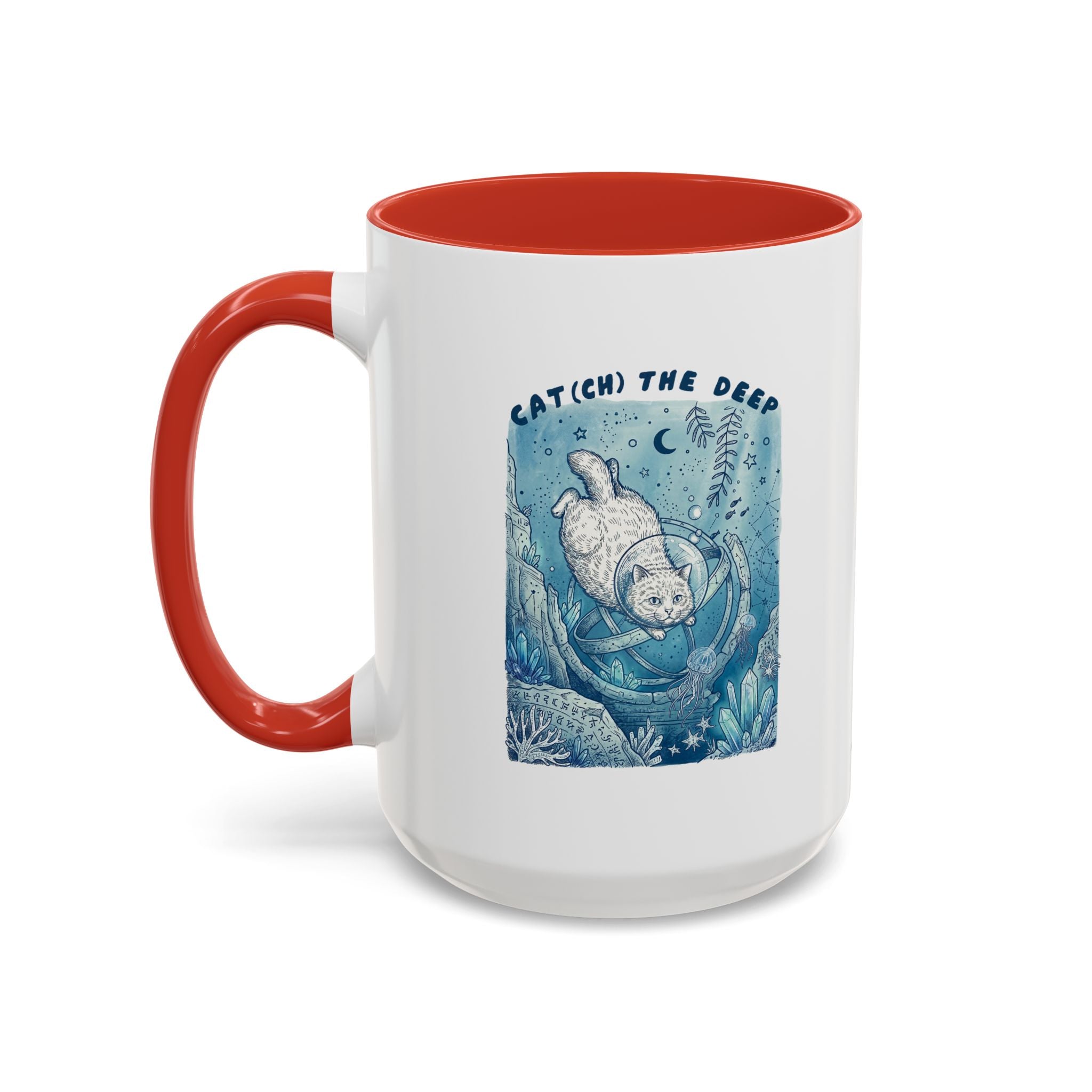 Cat's Deep Ocean Adventure Mug - Underwater Cat Lover Coffee Cup