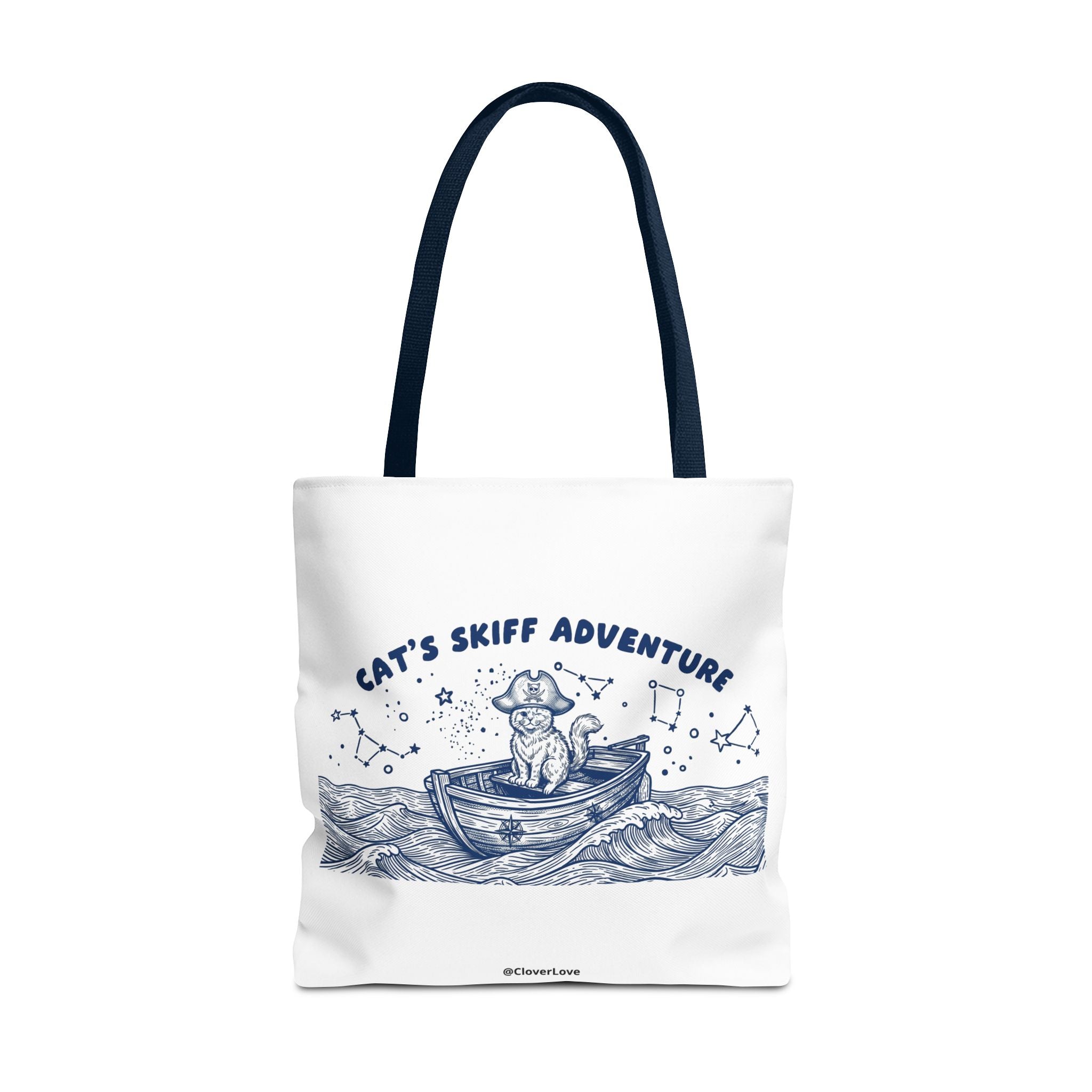 Cat's Skiff Adventure Tote Bag | Vintage Nautical Ocean Canvas Bag