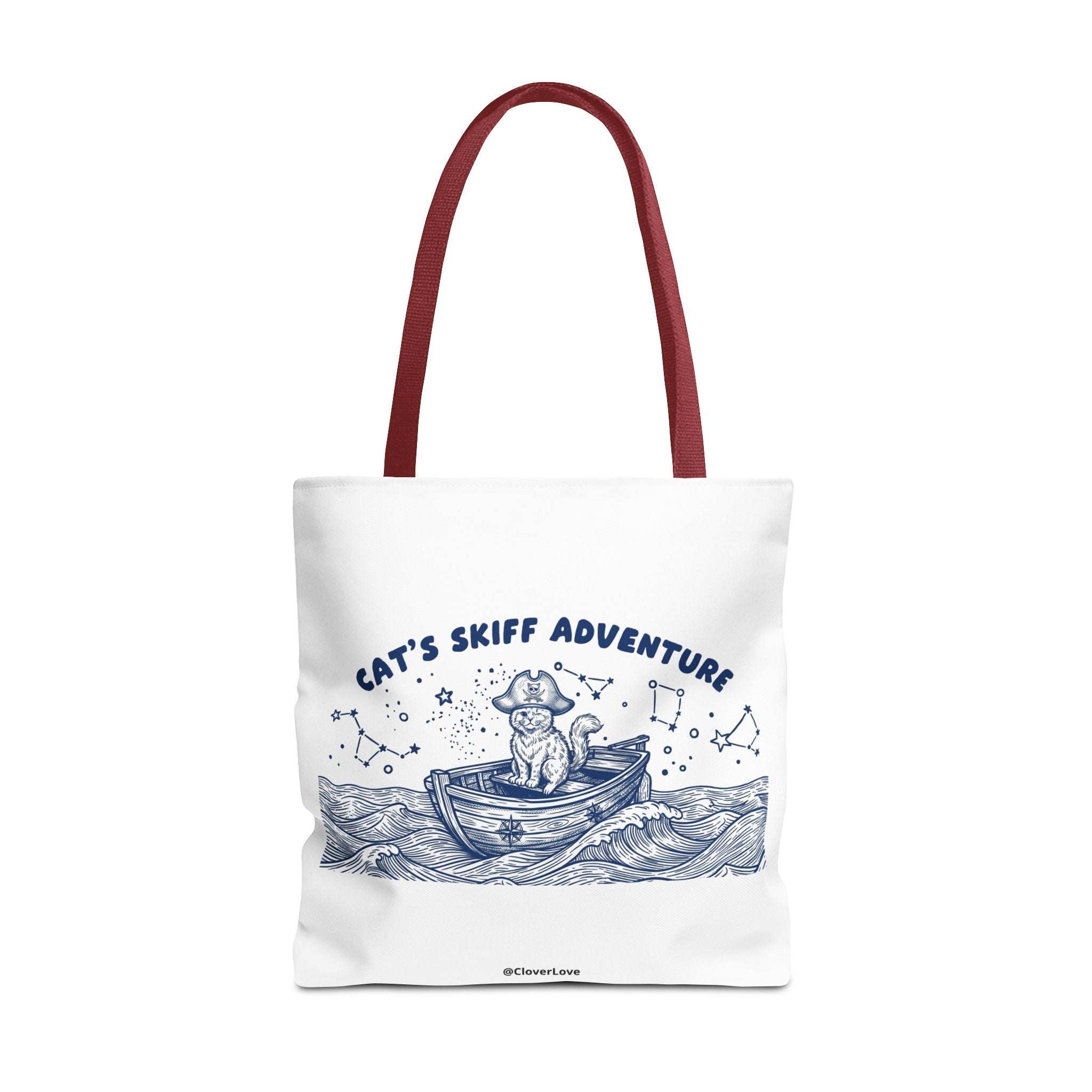 Cat's Skiff Adventure Tote Bag | Vintage Nautical Ocean Canvas Bag