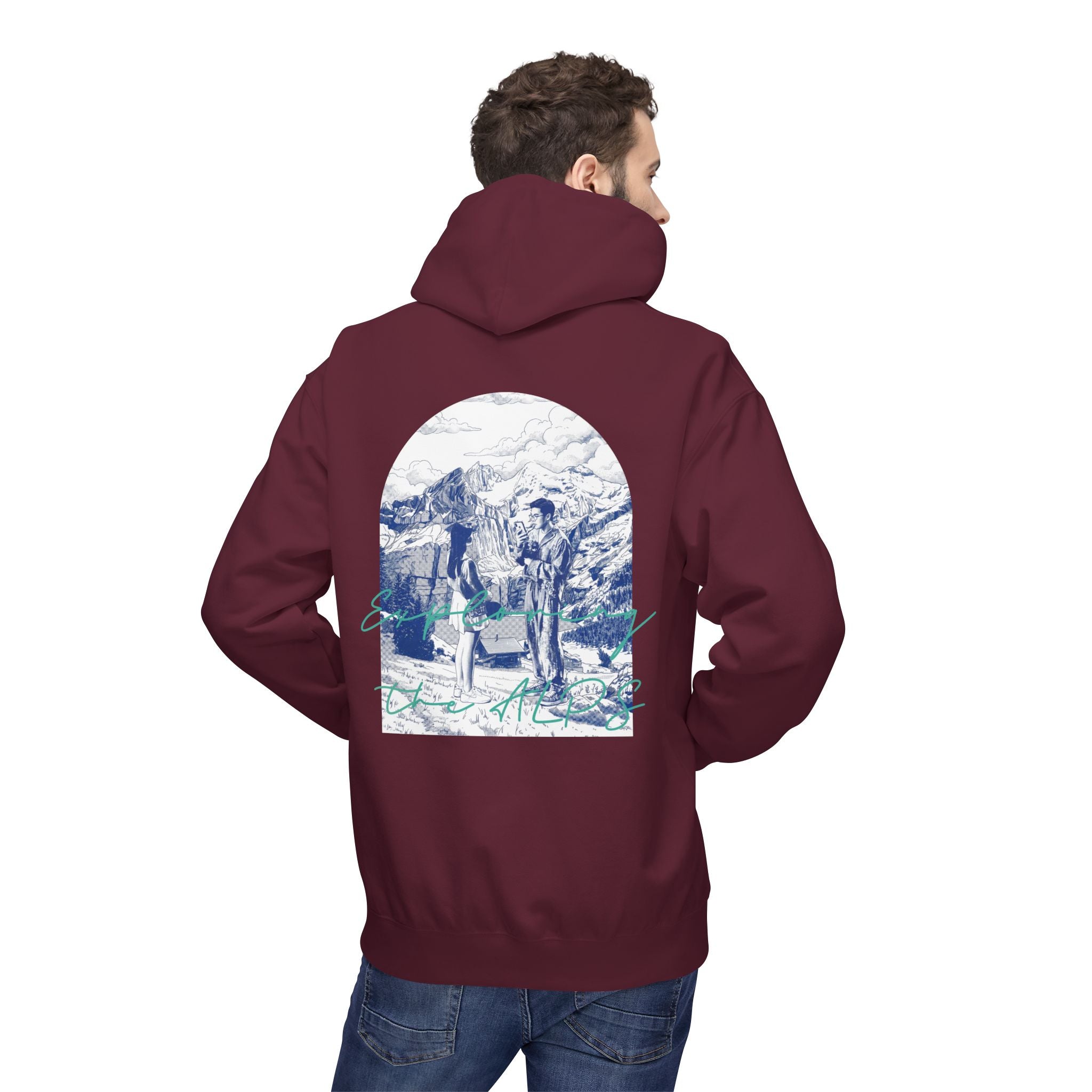 Mountain Travel Hoodie | Adventure Landscape Graphic Pullover