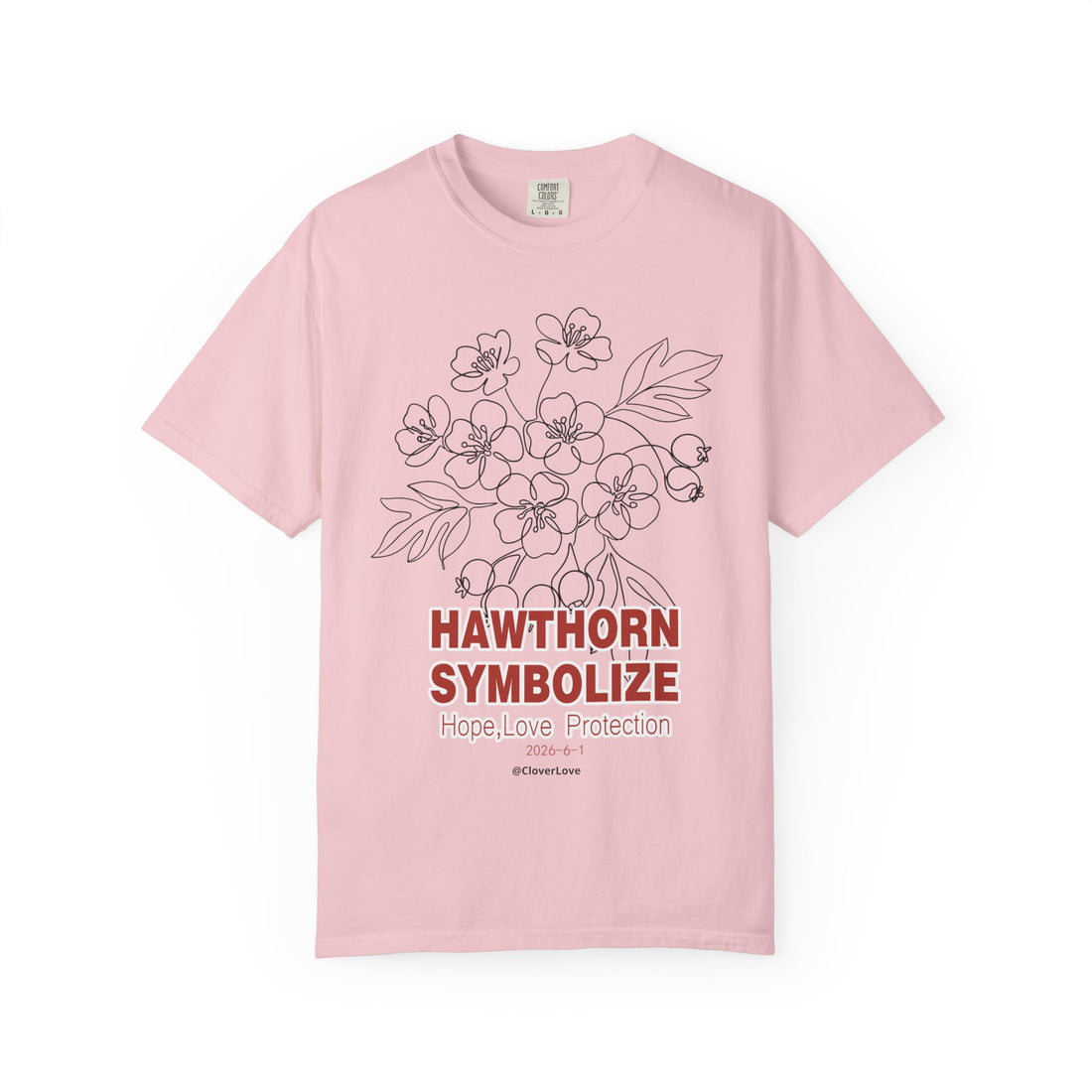 Hawthorn Flower T-Shirt - Botanical Graphic Shirt for Flower Lovers