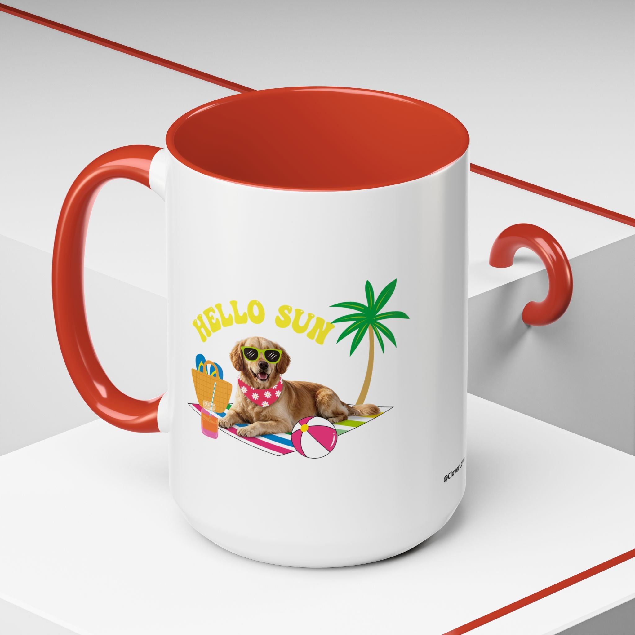 Süße Sommer Hunde-Tasse | Personalisierte Hunde-Foto-Kaffeetasse mit individuellem Text