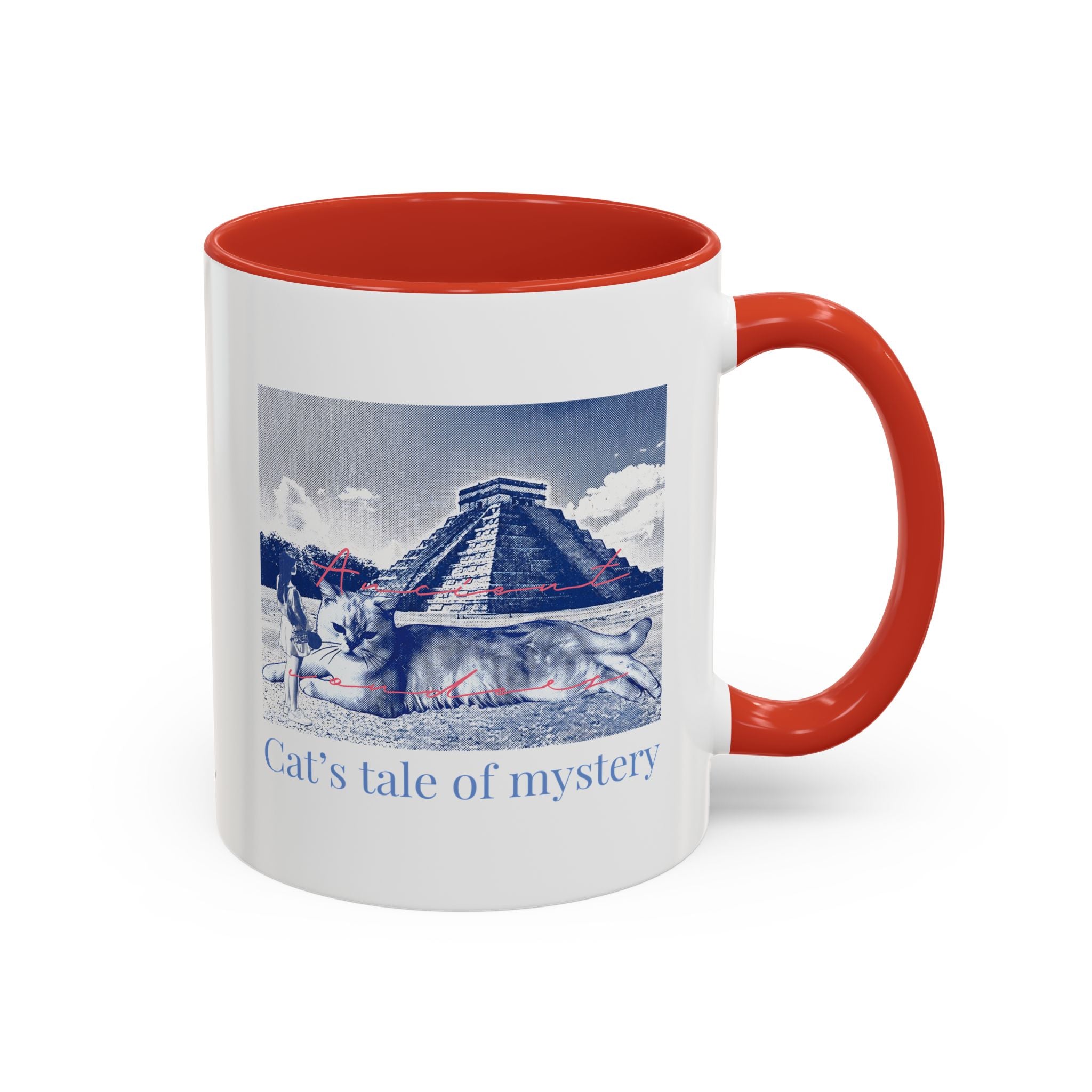 Chichen Itza Cat Travel Mug - Mexico Landmark Coffee Cup for Cat Lovers