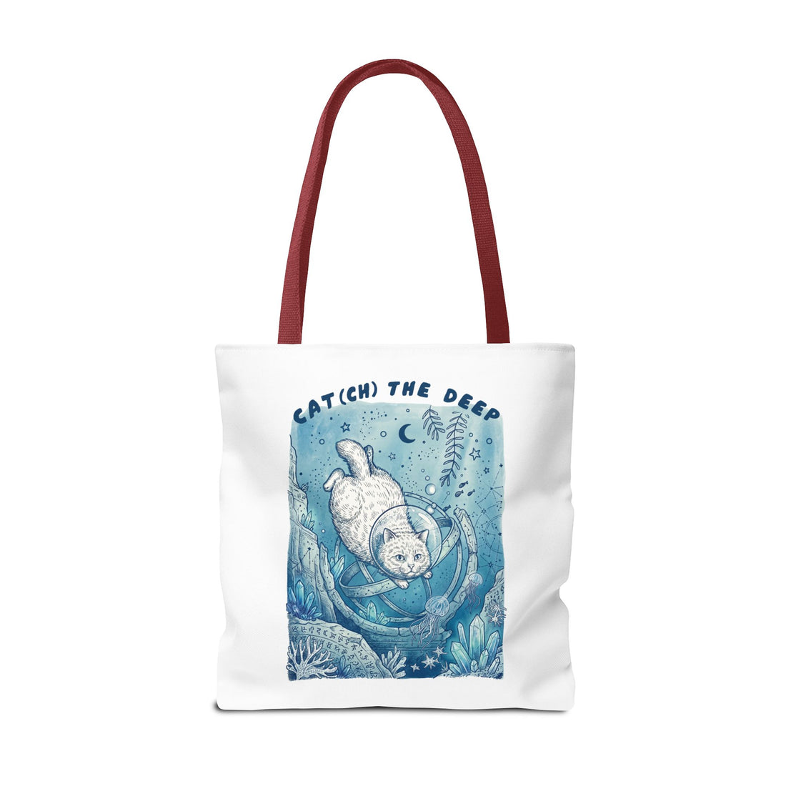Cat Deep Sea Adventure Tote Bag | Vintage Ocean Explorer Canvas Bag