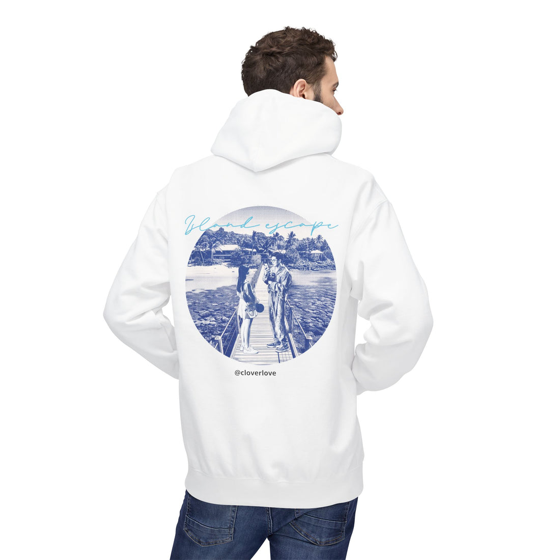 Kapuzenpulli für den Tropenurlaub | Romantisches Strandreise-Grafik-Sweatshirt