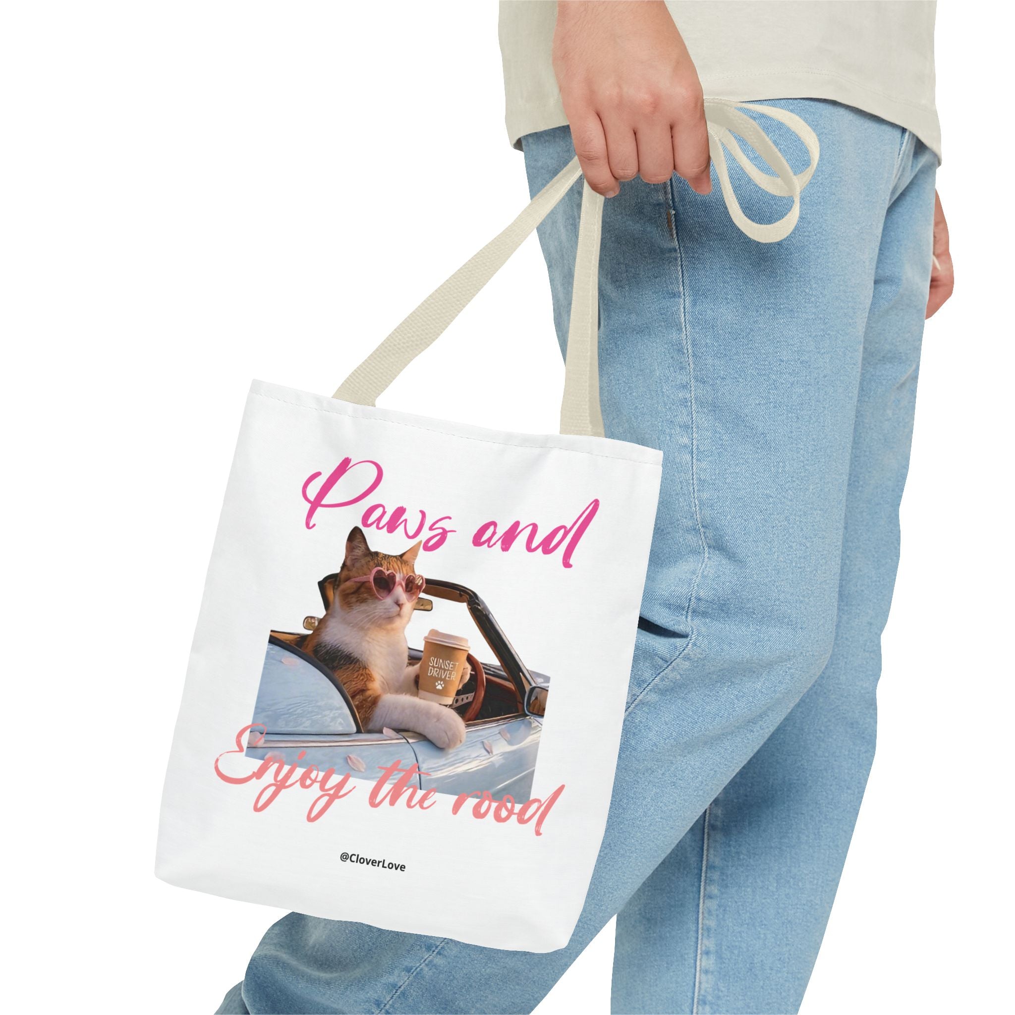 Cute Cat Tote Bag | Custom Cat Photo Personalized Canvas Bag