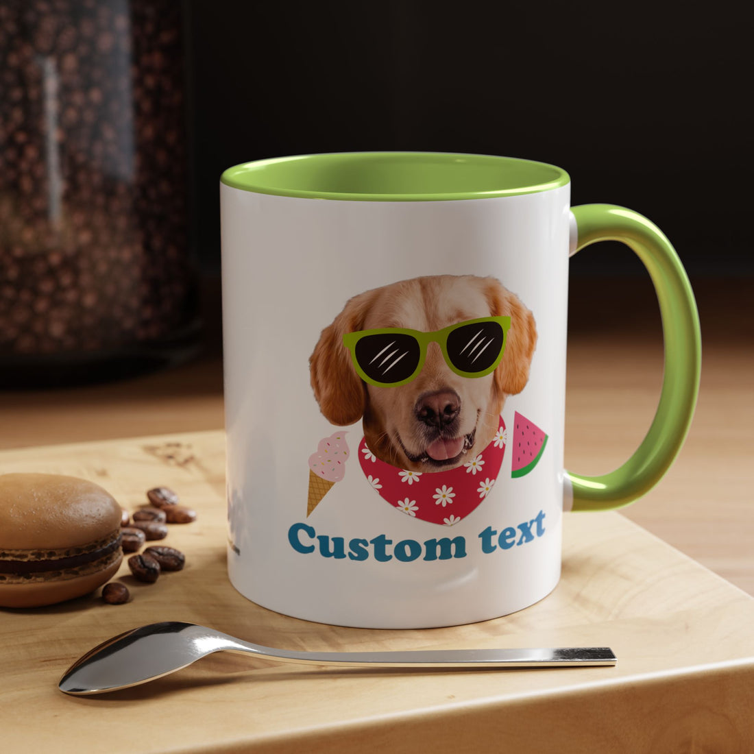 Süße Sommer Hunde-Tasse | Personalisierte Hunde-Foto-Kaffeetasse mit individuellem Text