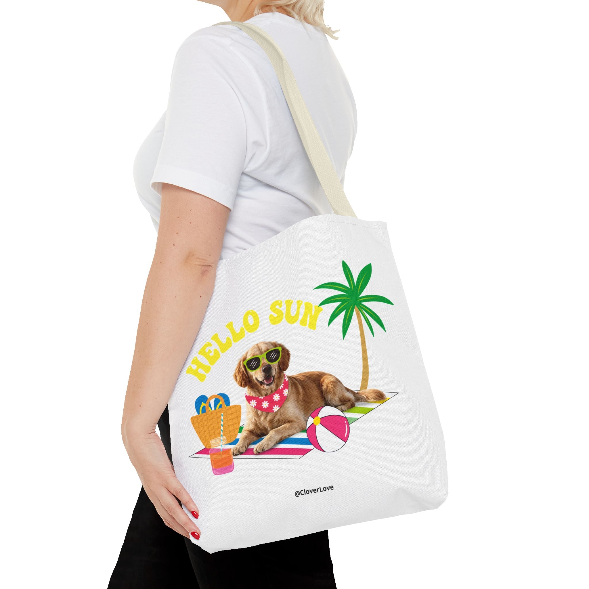 Funny Dog Tote Bag | Personalized Pet Photo Summer Canvas Bag