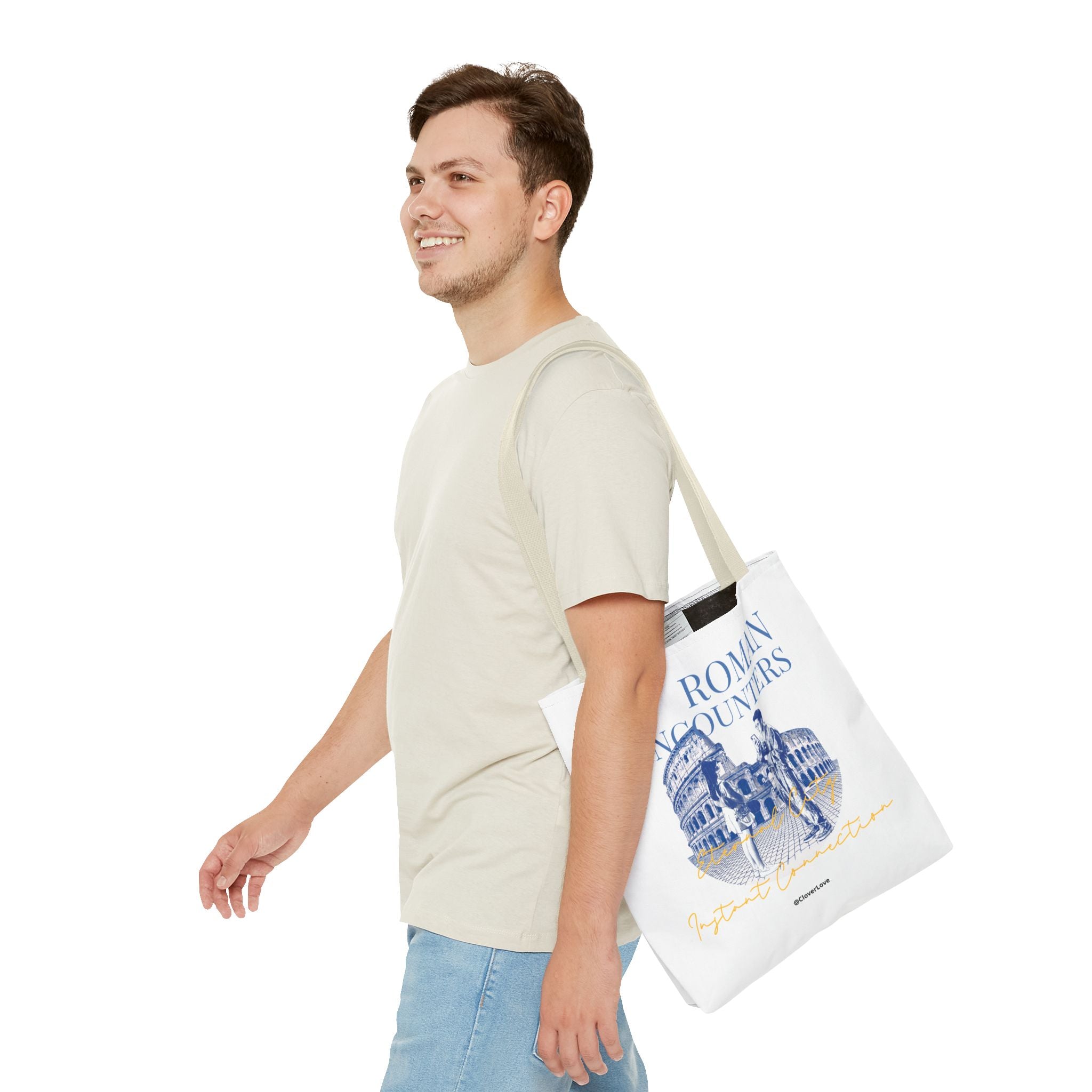 Roman Encounter Travel Tote Bag | Vintage Italy Rome Colosseum Canvas Tote Bag for Travel Lovers