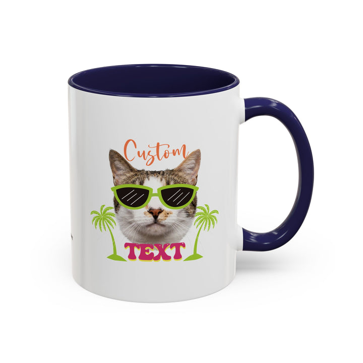 Cool Cat Summer Mug | Personalized Cat Photo Coffee Cup With Custom Text