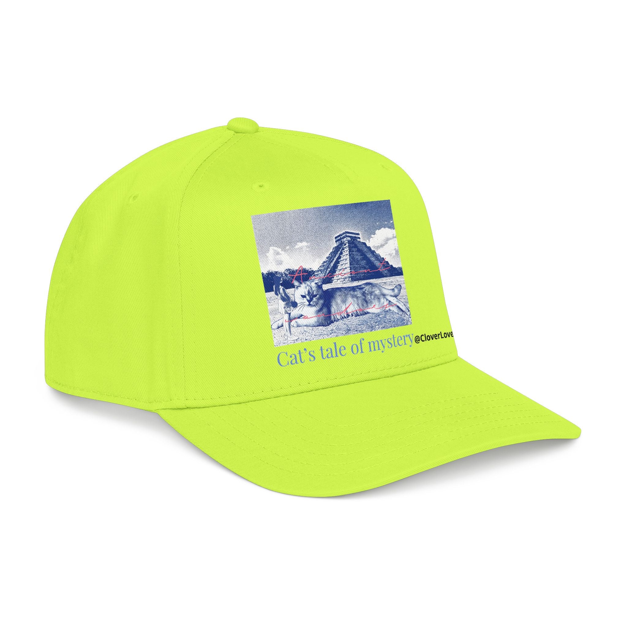 Mexico Travel Cat Hat - Chichen Itza Baseball Cap, Cat Lover Gift