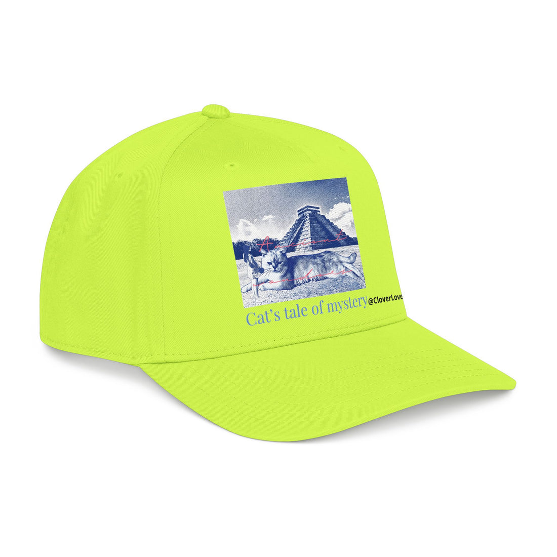 Mexico Travel Cat Hat - Chichen Itza Baseball Cap, Cat Lover Gift